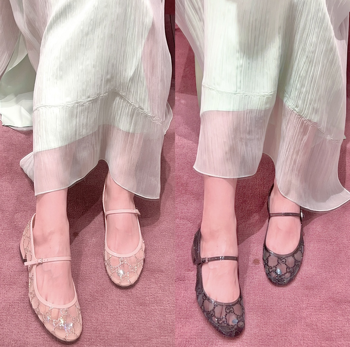 NO:447046,Creatively made of light mesh fabric, paired with full body GG crystal, cleverly blends light texture and eye-catching charm, single shoes19860909由轻薄网眼布匠心打造,搭配通体GG水晶,巧妙融合轻盈质感和亮眼魅力,单鞋,Women's Shoes