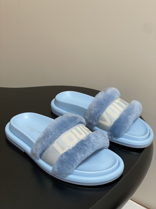 Louis Vuitton Damierlicious Wool Padded Flat Comfort Pool Circle Slides 1 Louis Vuitton Damierlicious Wool Padded Flat Comfort Pool Circle Slides