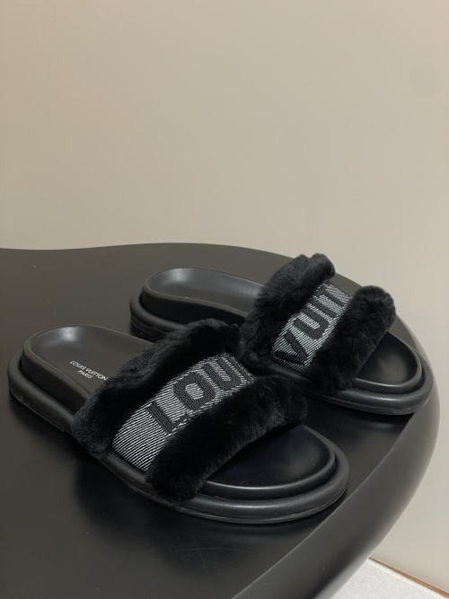 Louis Vuitton Damierlicious Wool Padded Flat Comfort Pool Circle Slides 1 Louis Vuitton Damierlicious Wool Padded Flat Comfort Pool Circle Slides