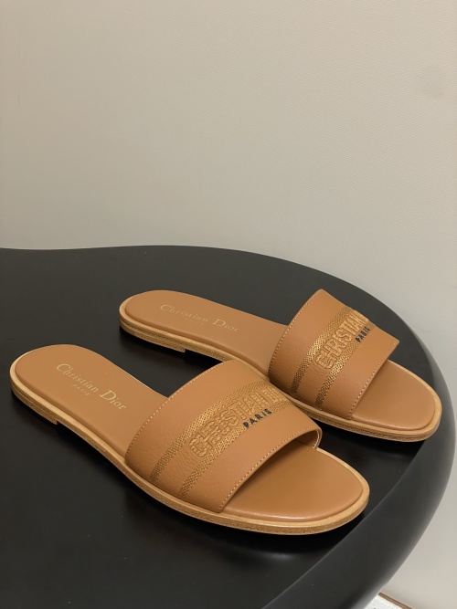 Dior Dway Leather Slides Sandals - Iconic Style, Comfortable Fit