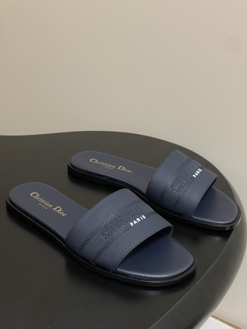 Dior Dway Leather Slides with Embroidered Logo - Comfortable & Stylish 1 Dior Dway Leather Slides with Embroidered Logo - Comfortable & Stylish