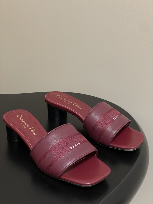 Dior Dway Heeled Slides: Leather, Embroidered Logo, Comfortable & Stylish 1 Dior Dway Heeled Slides: Leather, Embroidered Logo, Comfortable & Stylish
