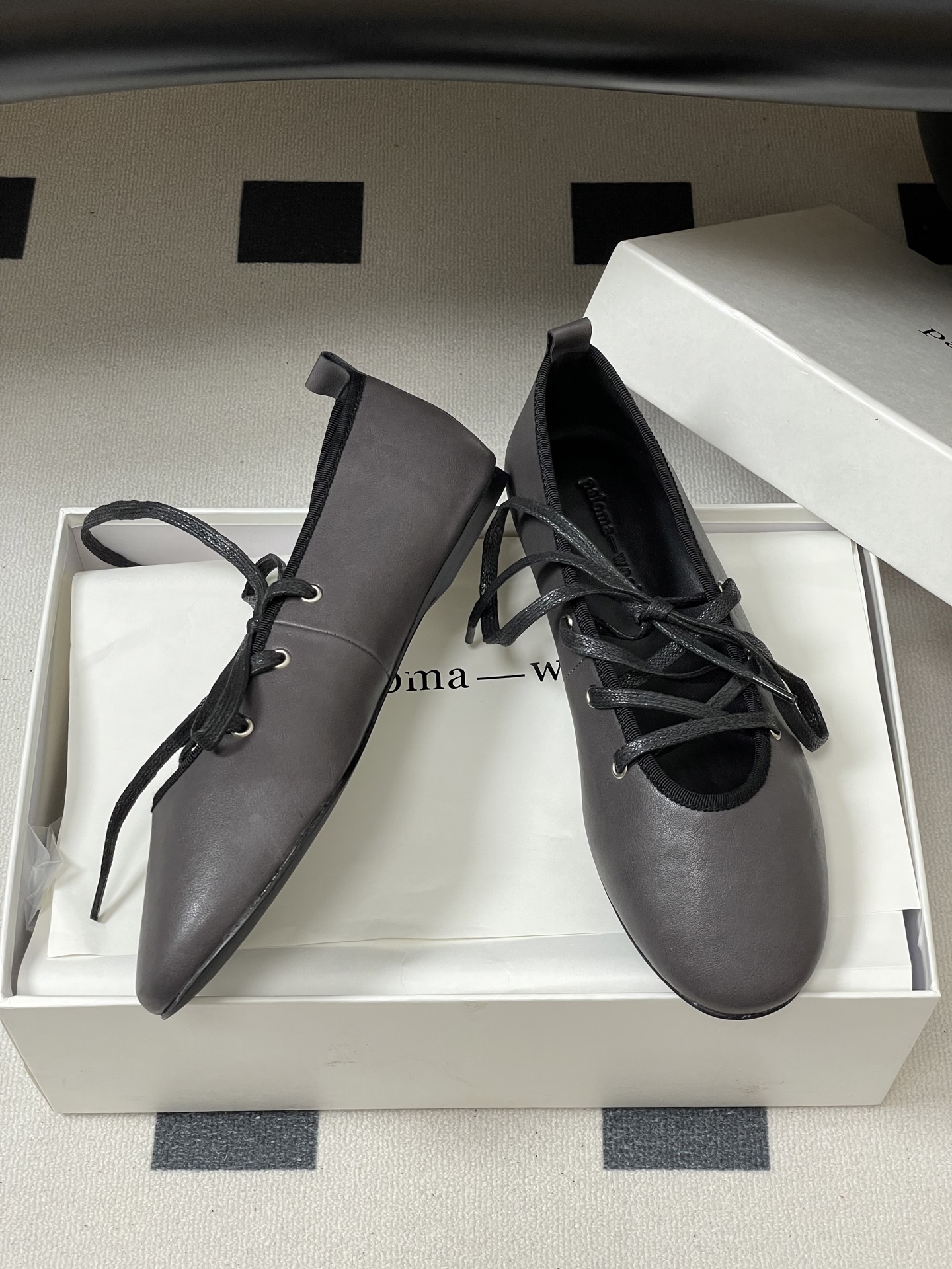 Paloma Wool 2025 Ballet Flats, Women's Lace-Up Leather Mary Jane Shoes 7 i1754940762626 5938 0 8