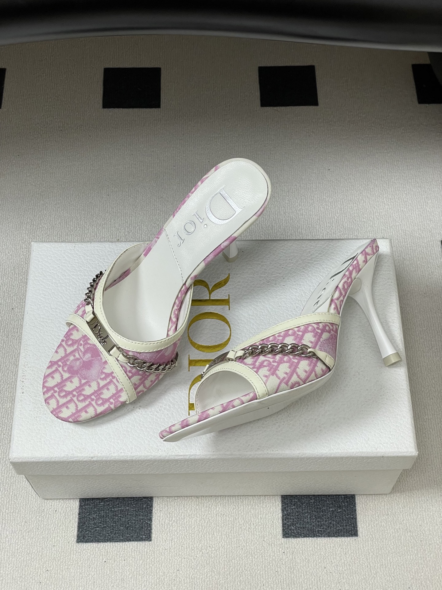 Dior Dior 迪奥 25ss春夏新款中古风链条高跟凉拖鞋