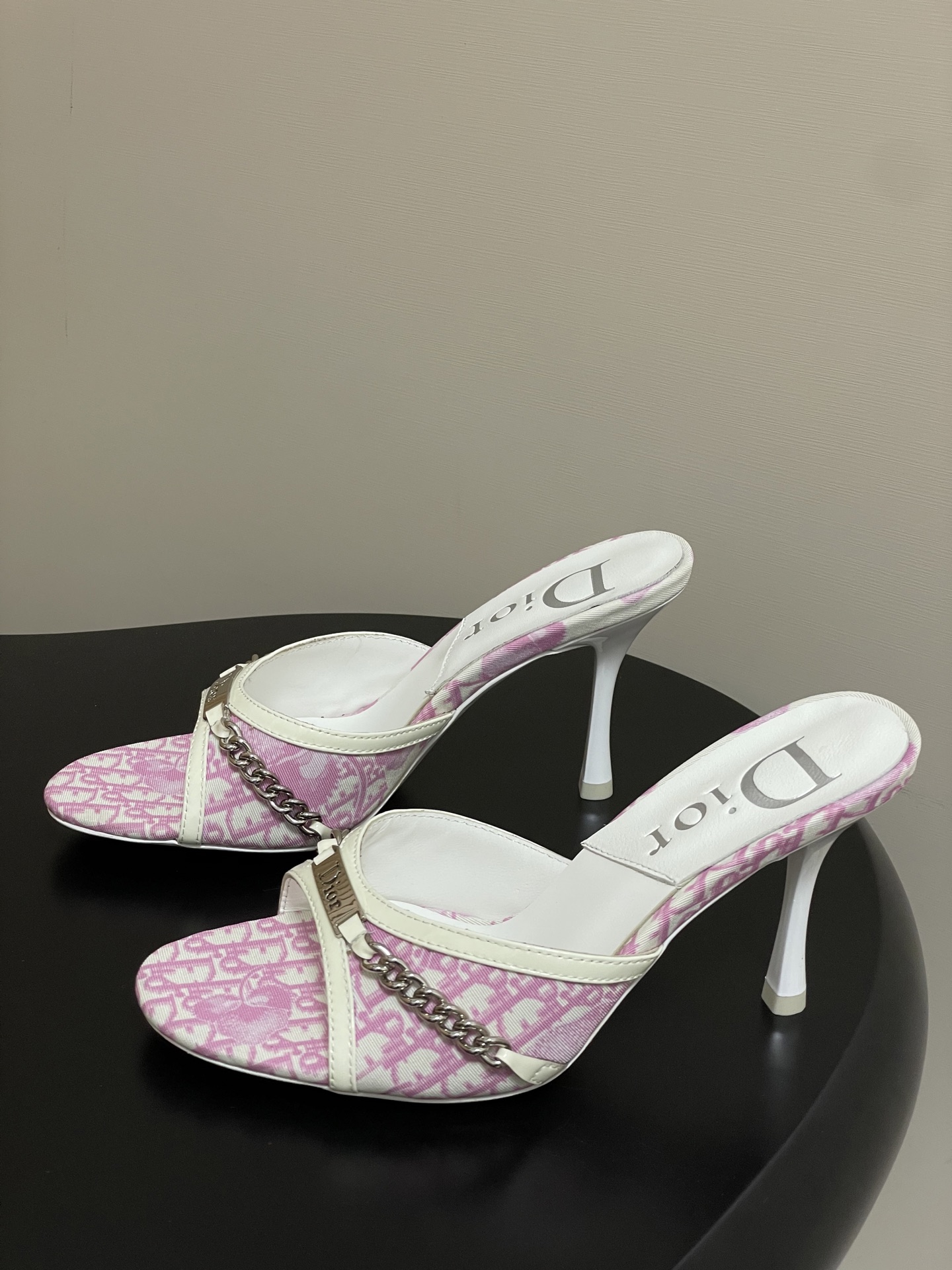Dior Dior 迪奥 25ss春夏新款中古风链条高跟凉拖鞋