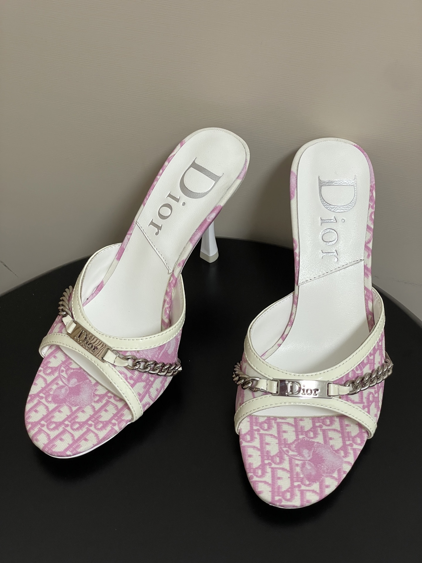Dior Dior 迪奥 25ss春夏新款中古风链条高跟凉拖鞋