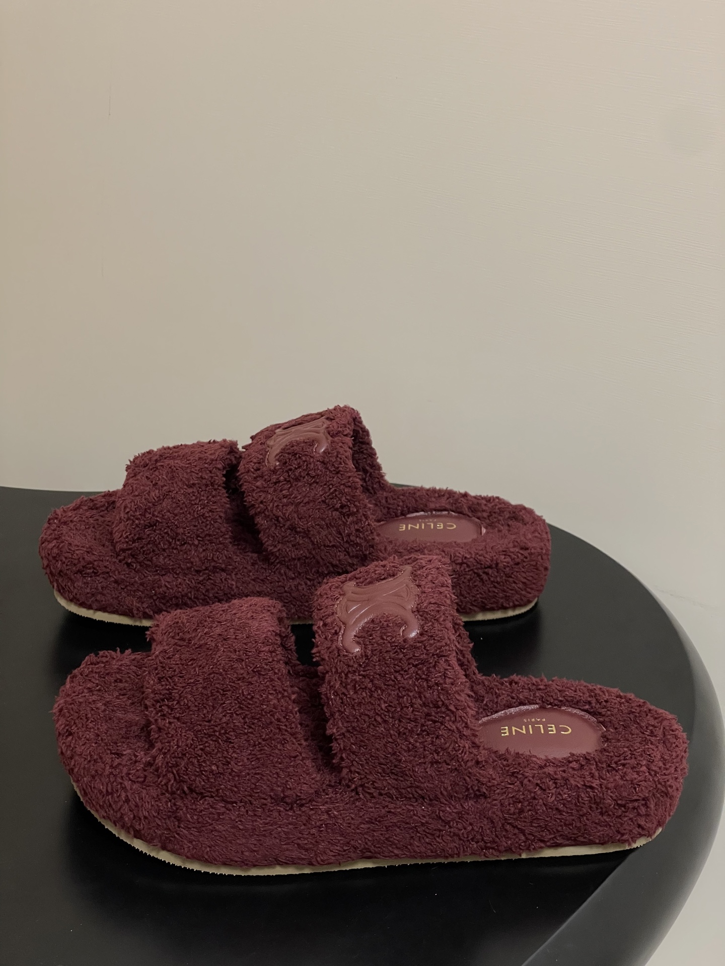 Celine CELINE赛琳 25S秋冬新款 凯旋门毛毛鞋厚底毛拖鞋