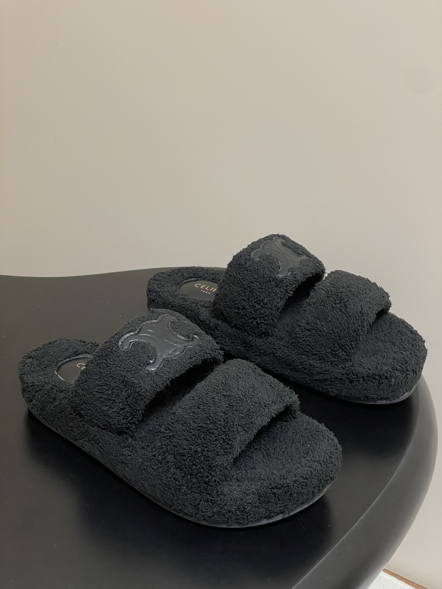 Celine CELINE赛琳 25S秋冬新款 凯旋门毛毛鞋厚底毛拖鞋