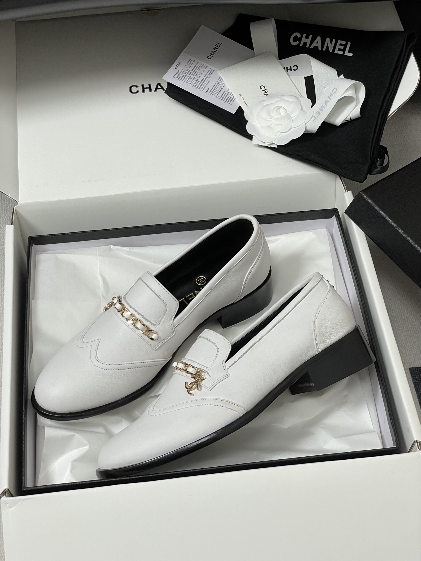 Chanel 早秋新款 Chanel 小香25B 链条双C扣乐福鞋厚底穆勒半拖鞋