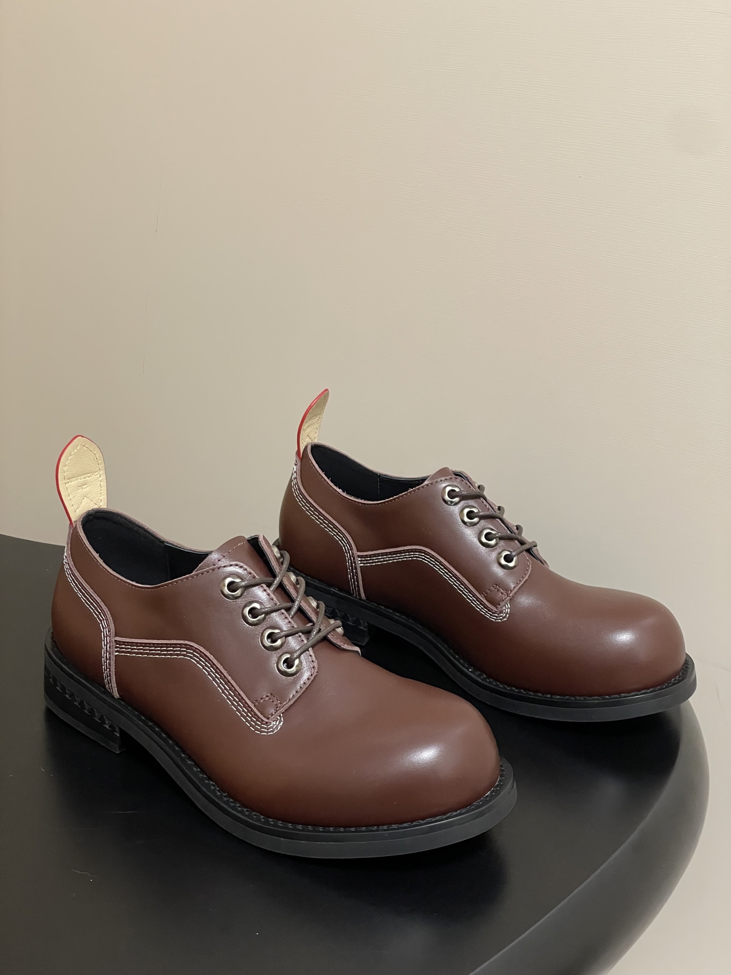 Louis Vuitton Bubble Veter Schoenen Heren Bruin Leer Dikke Zool