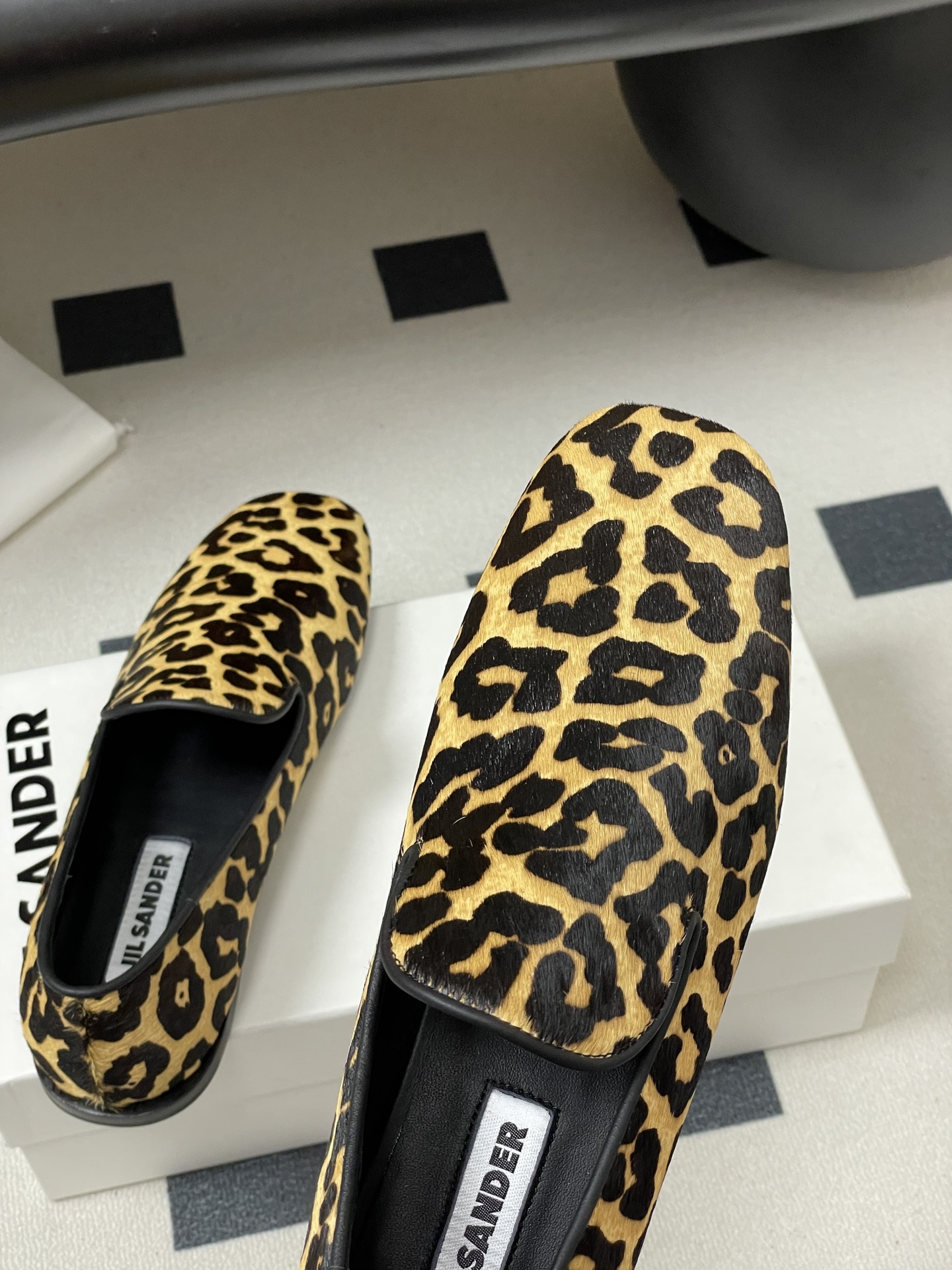 Jil Sander Leopard Print Hair Loafers,Slip-on Style, Square Toe, Comfortable 10 i1757106497464 7896 0 8