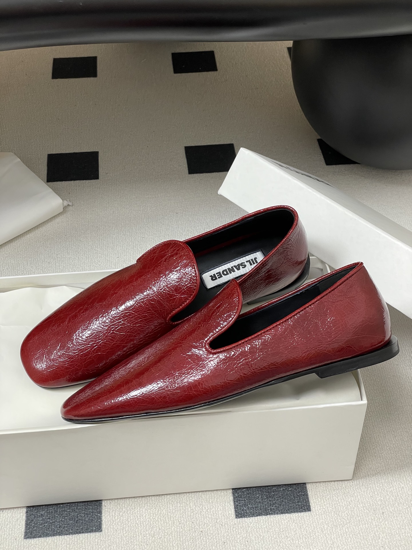 Jil Sander Women's Square Toe Leather Loafer Slip-On Flat Shoes 5 i1757106594252 7528 0 7