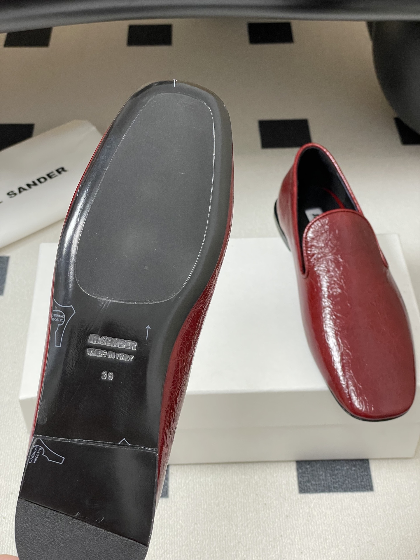 Jil Sander Women's Square Toe Leather Loafer Slip-On Flat Shoes 9 i1757106594502 2299 0 5