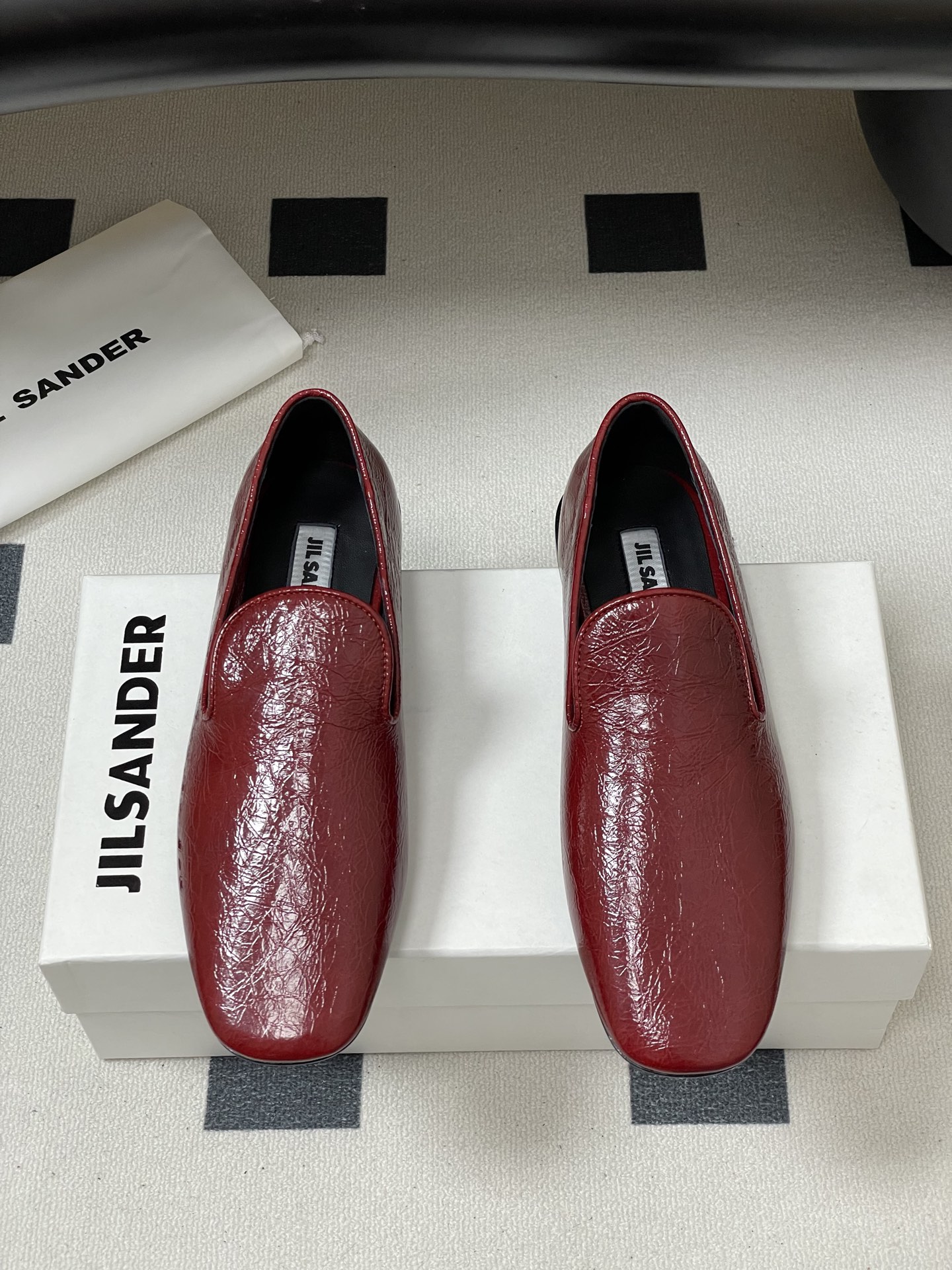 Jil Sander Women's Square Toe Leather Loafer Slip-On Flat Shoes 6 i1757106596378 2569 0 3