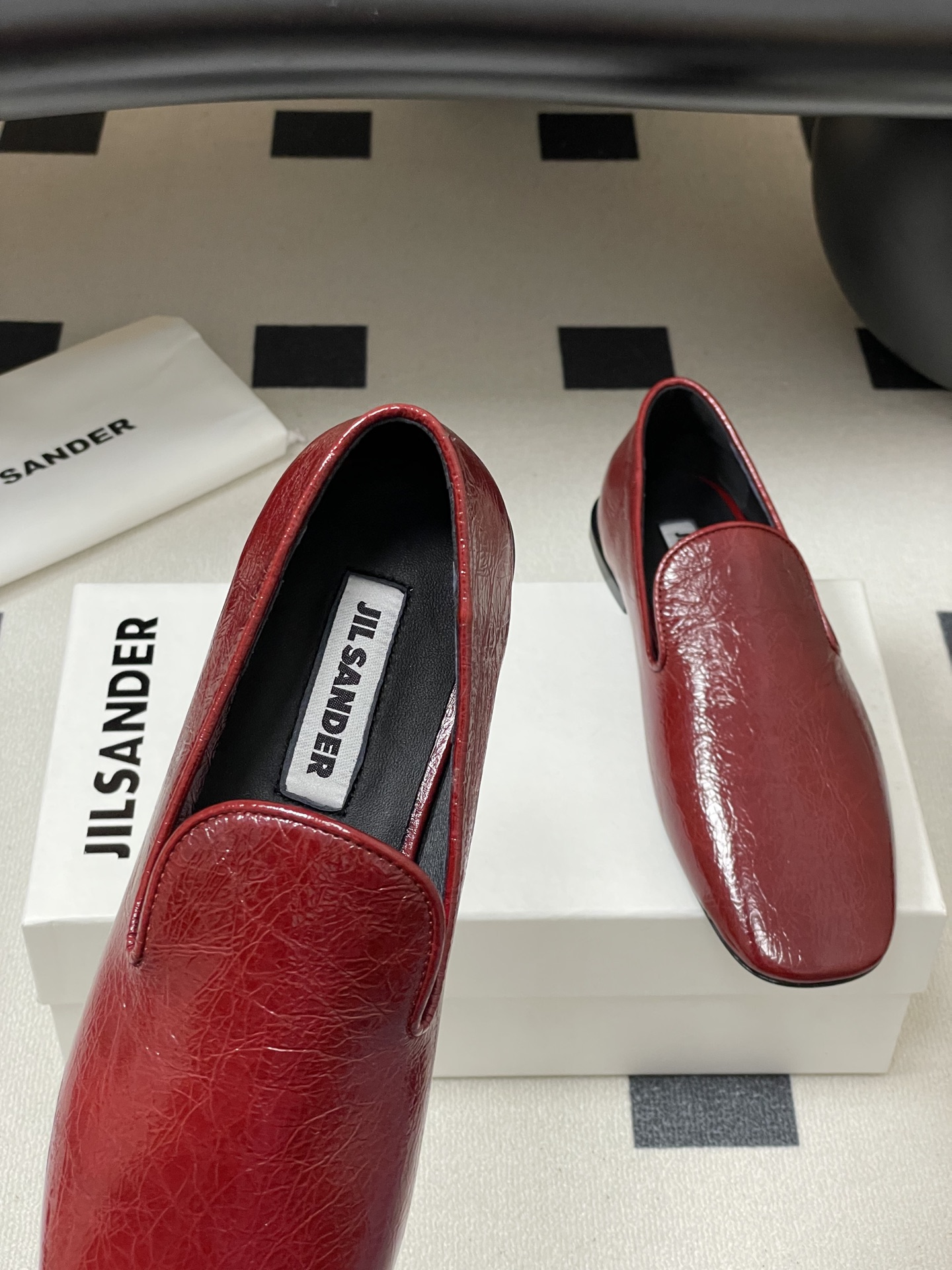 Jil Sander Women's Square Toe Leather Loafer Slip-On Flat Shoes 8 i1757106596570 9291 0 4