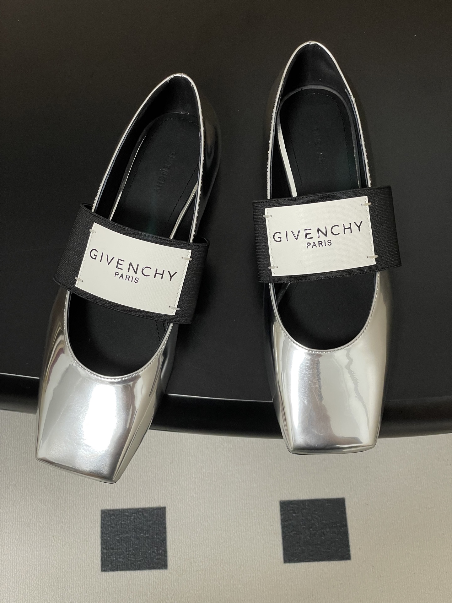 Givenchy Sliced Square Ballet Flats - Silver Leather Mary Janes 3 i1757879298859 6713 0 2