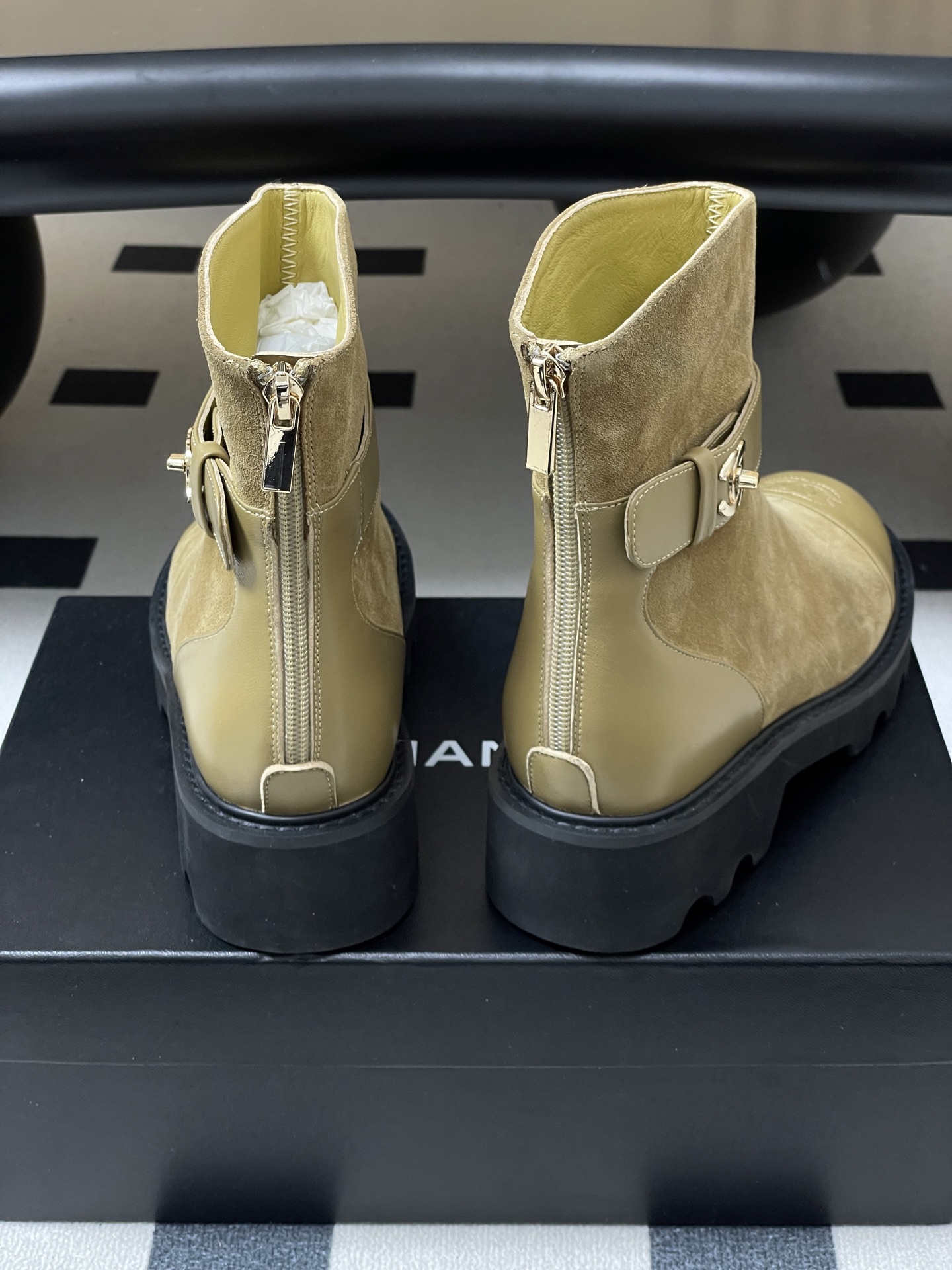 Chanel Suede Ankle Boots with CC Buckle - Elegant Two-Tone Design 10 i1764790473495 4626 0 6