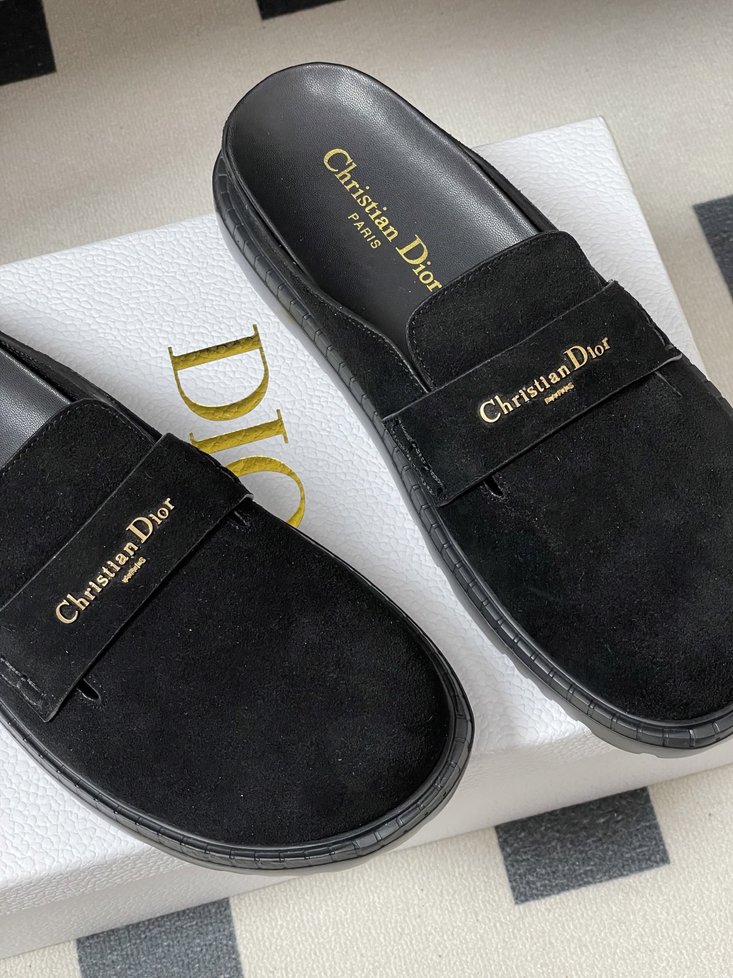 Dior 26ss春夏新款Dior迪奥D-Boy穆勒鞋 包头平底半拖鞋CD字母五金扣厚底休闲拖鞋