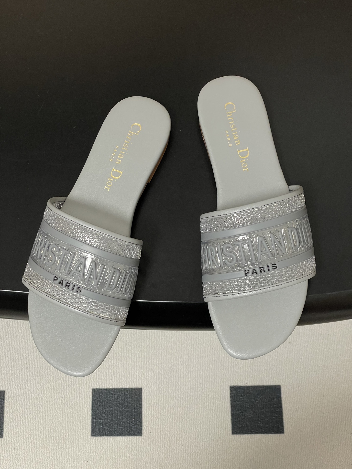 Dior 2026春夏最新款 Dior迪奥 D-DWAY 字母一字拖鞋 滴胶平底凉拖鞋