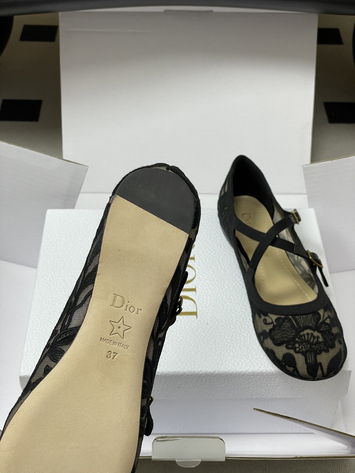 Dior 26ss春夏新款Dior 迪奥VeryDior芭蕾鞋交叉带搭扣玛丽珍鞋亮片芭蕾舞鞋透明网纱电绣网面平底单鞋