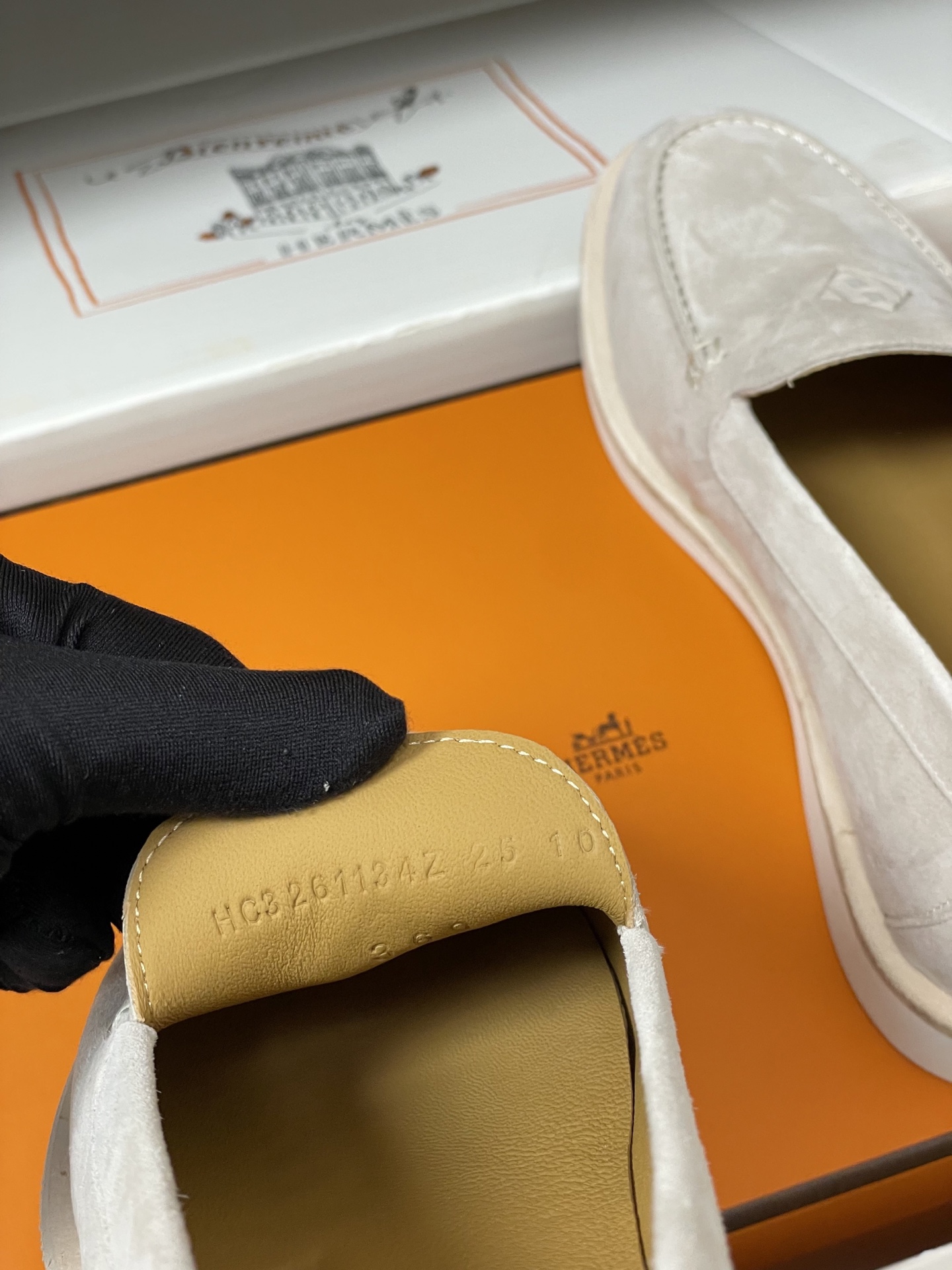 -莞产（配高档飞机盒✈️）Hermes 爱马仕🐎H家 26s春夏新款Low乐福鞋系列麂皮绒面圆头乐福鞋复