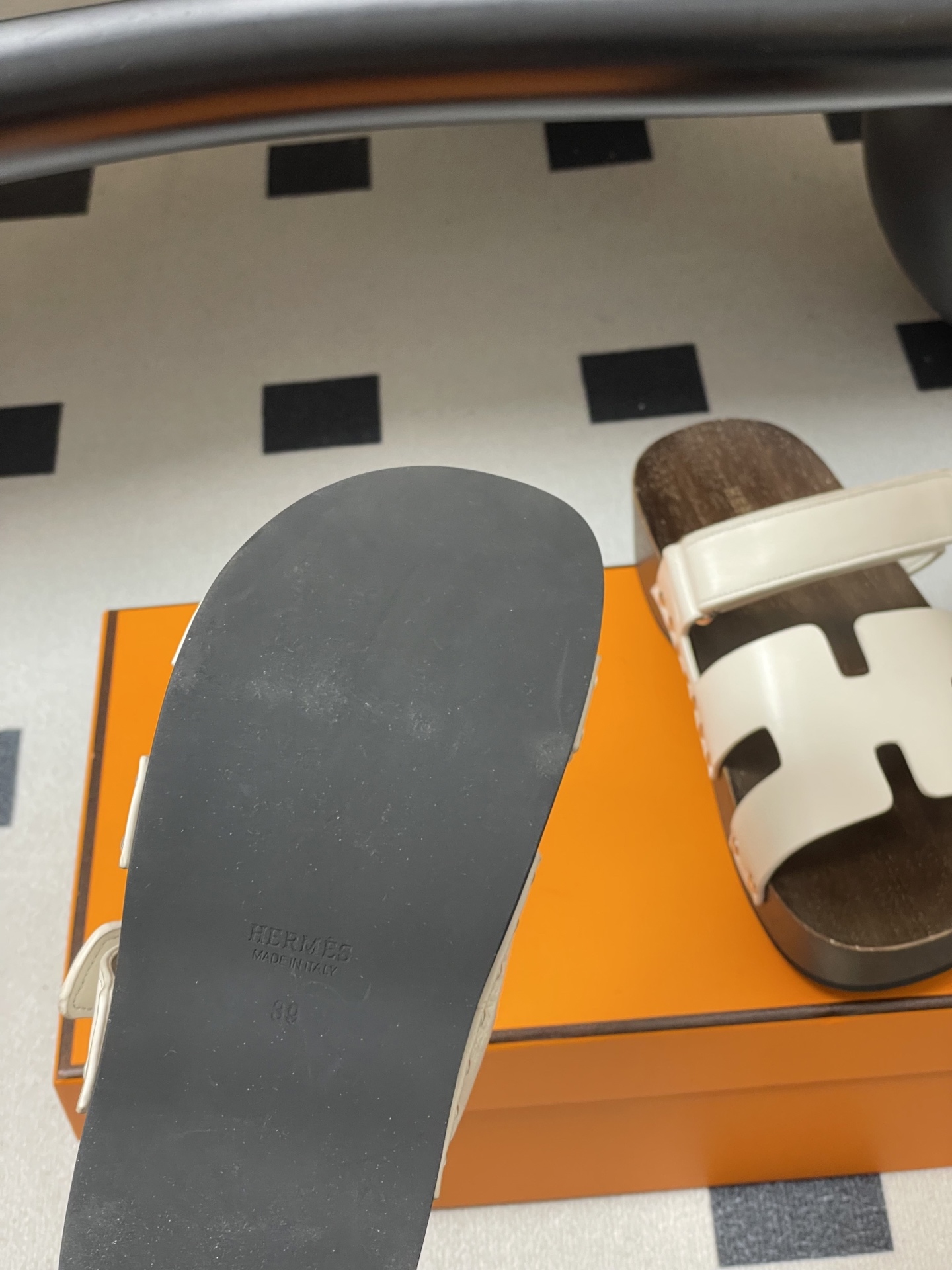 -Hermes 爱马仕🐎 H家 CheryP 实木底二舅拖鞋H 鞋面魔术贴厚底二舅凉拖鞋休闲懒人鞋各色真