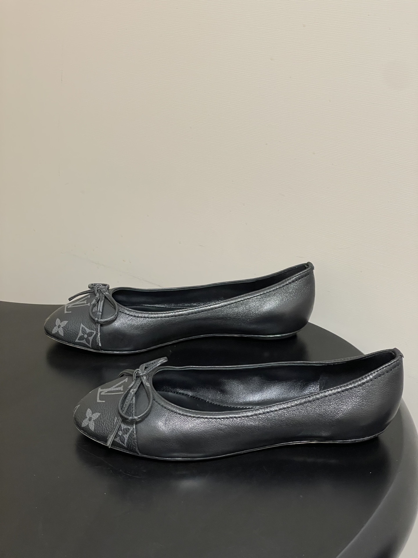 -26Ss春季新款Louis Vuitton LV 老花芭蕾舞鞋蝴蝶结拼色平底单鞋丹宁牛仔布船鞋本款Da