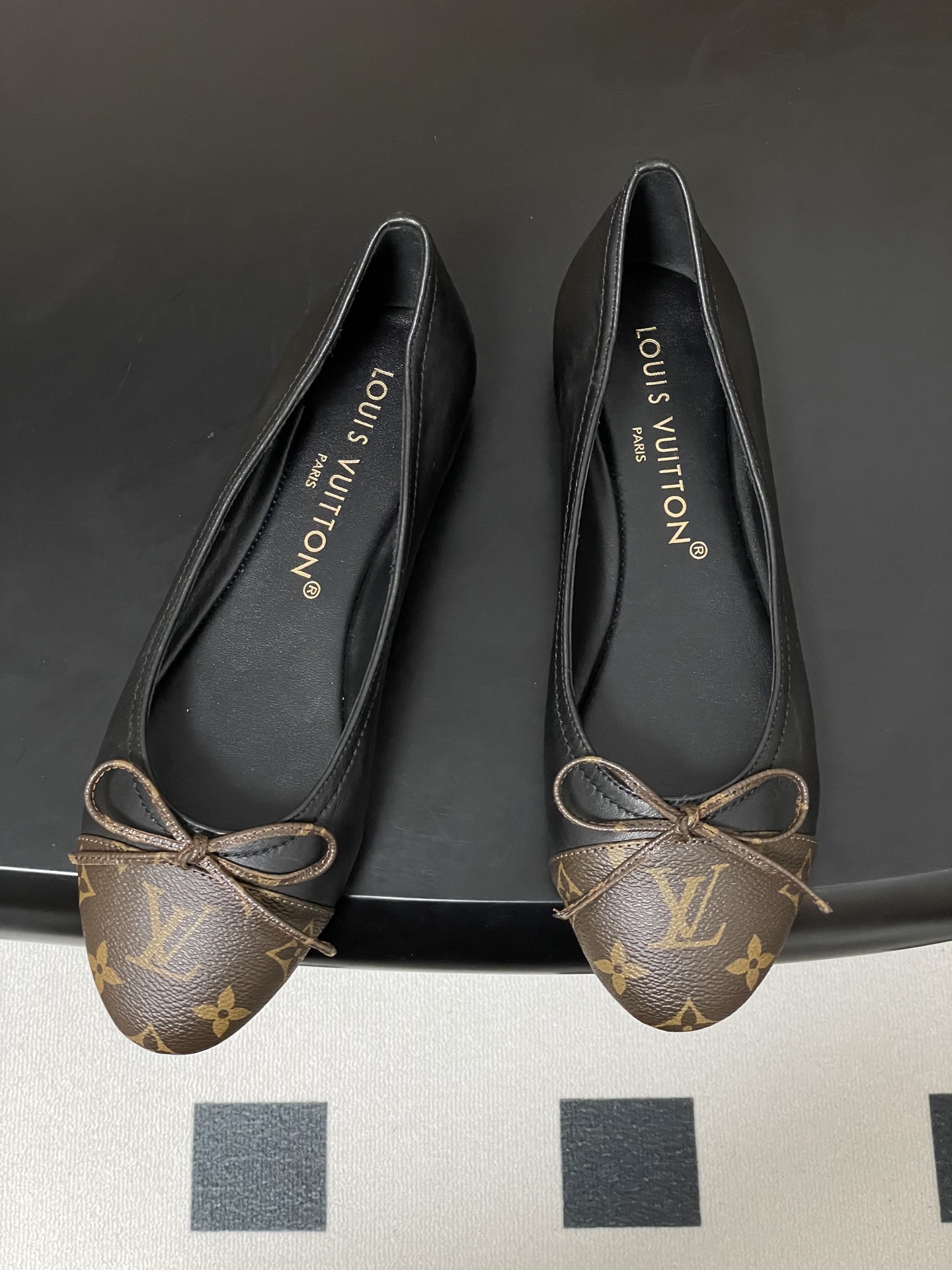 -26Ss春季新款Louis Vuitton LV 老花芭蕾舞鞋蝴蝶结拼色平底单鞋丹宁牛仔布船鞋本款Da