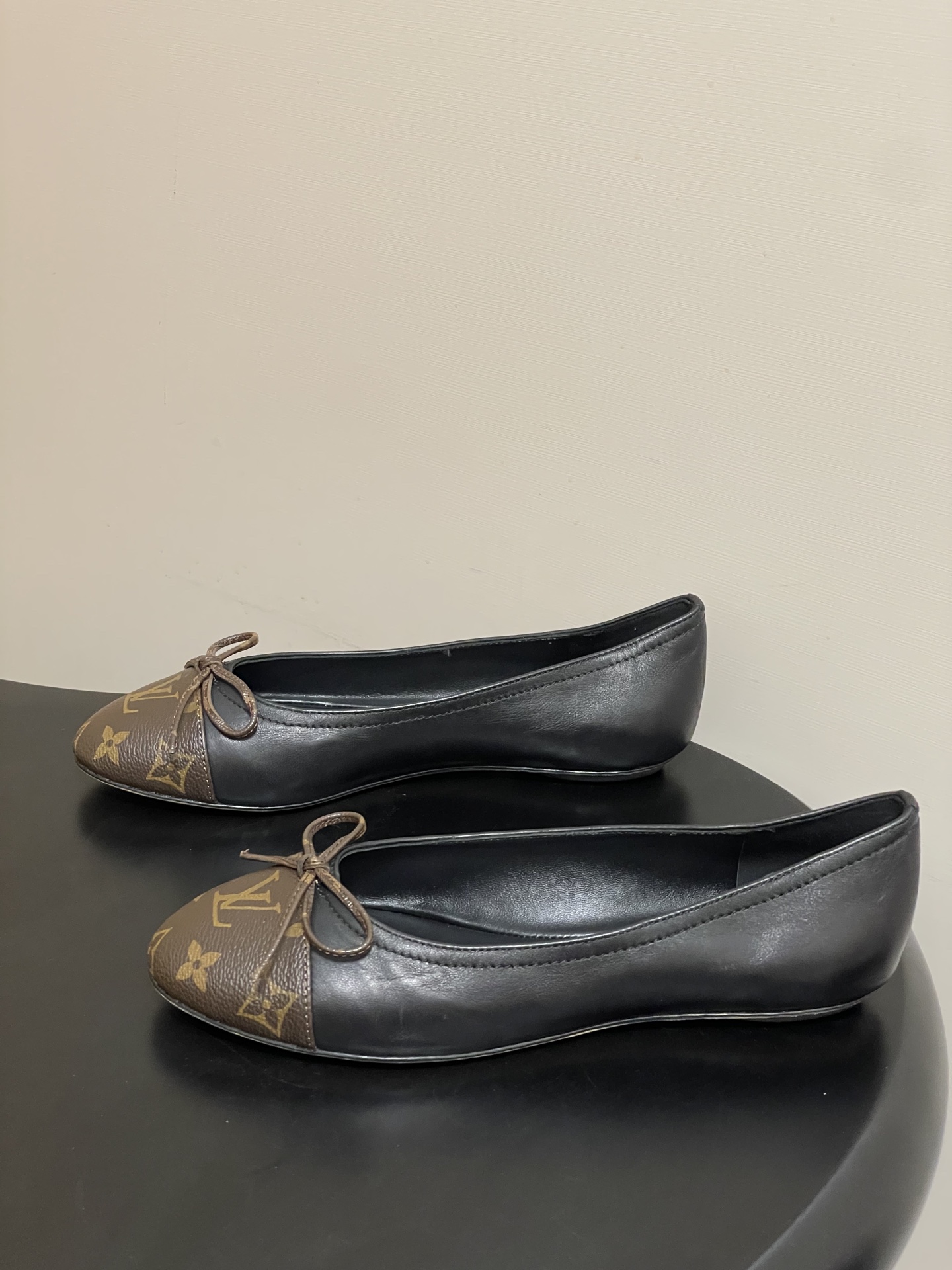 -26Ss春季新款Louis Vuitton LV 老花芭蕾舞鞋蝴蝶结拼色平底单鞋丹宁牛仔布船鞋本款Da