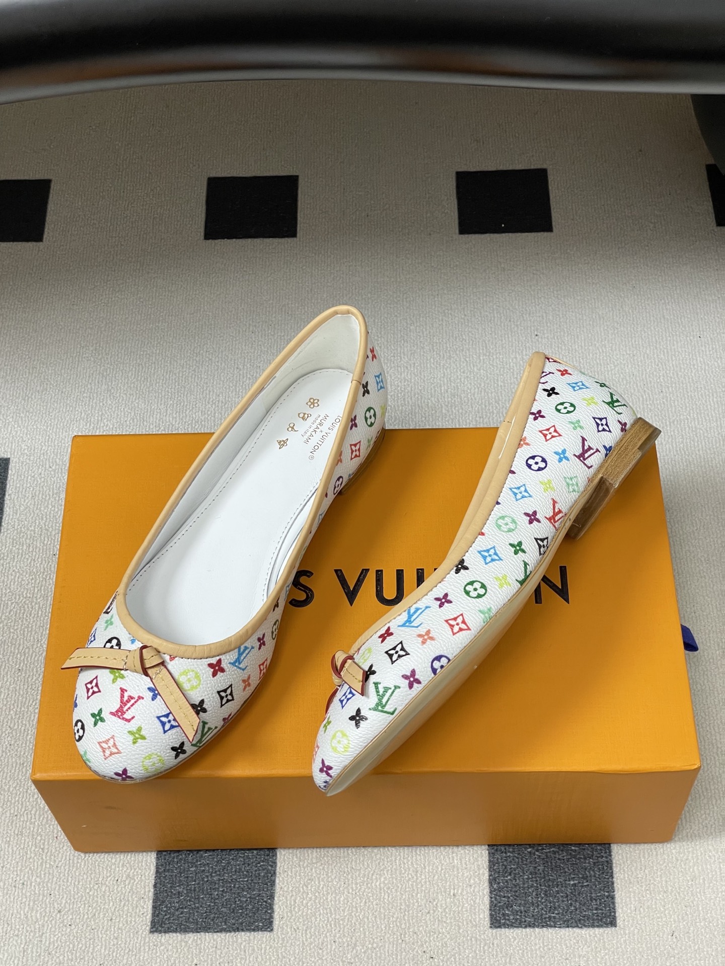 -26Ss春季新款Louis Vuitton LV X TM DARLING 村上隆联名老花芭蕾舞鞋蝴蝶