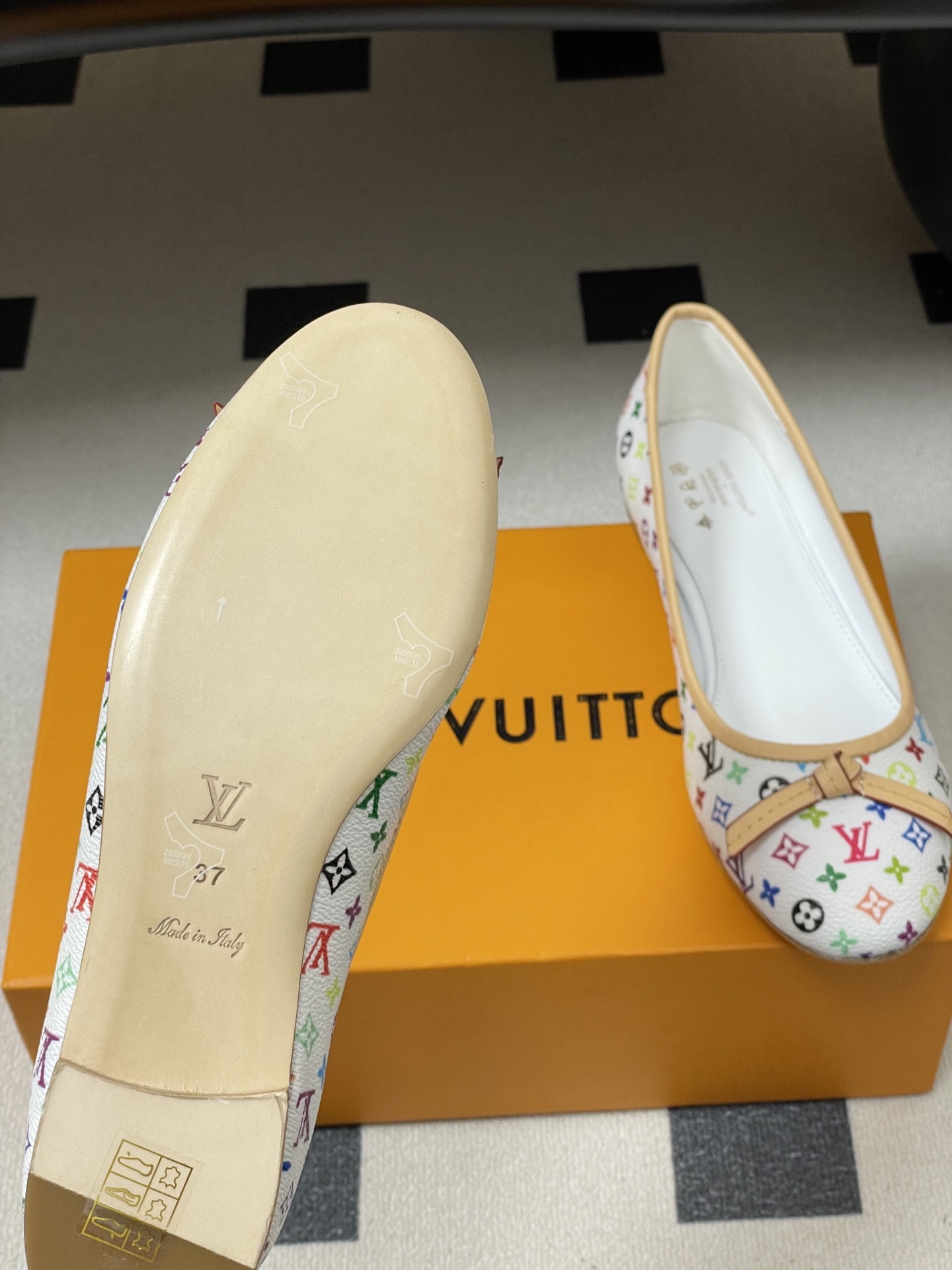 -26Ss春季新款Louis Vuitton LV X TM DARLING 村上隆联名老花芭蕾舞鞋蝴蝶