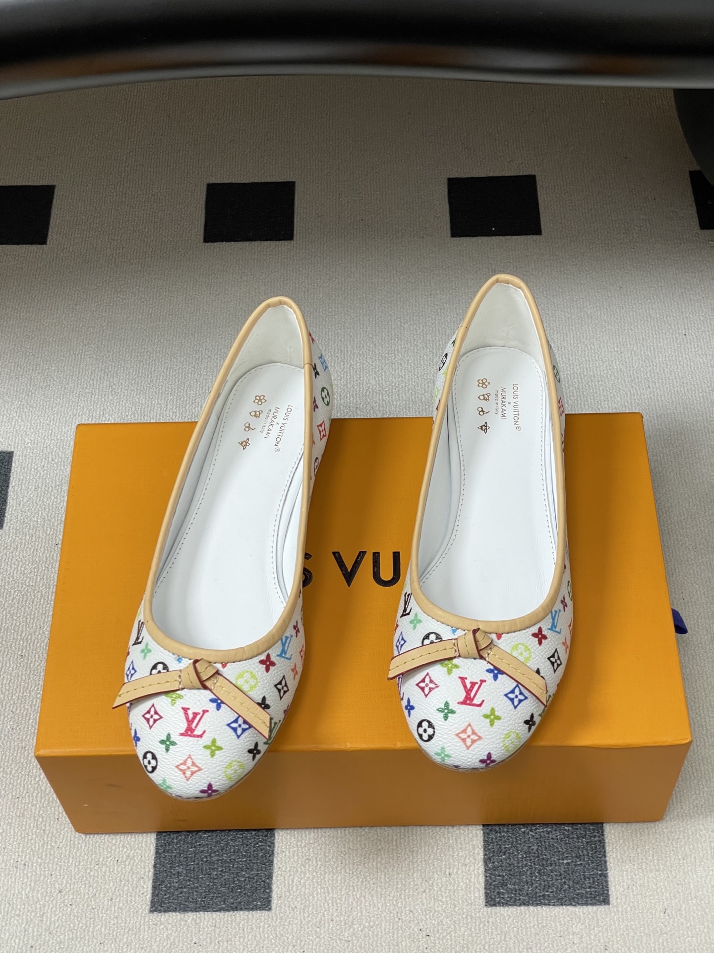 -26Ss春季新款Louis Vuitton LV X TM DARLING 村上隆联名老花芭蕾舞鞋蝴蝶
