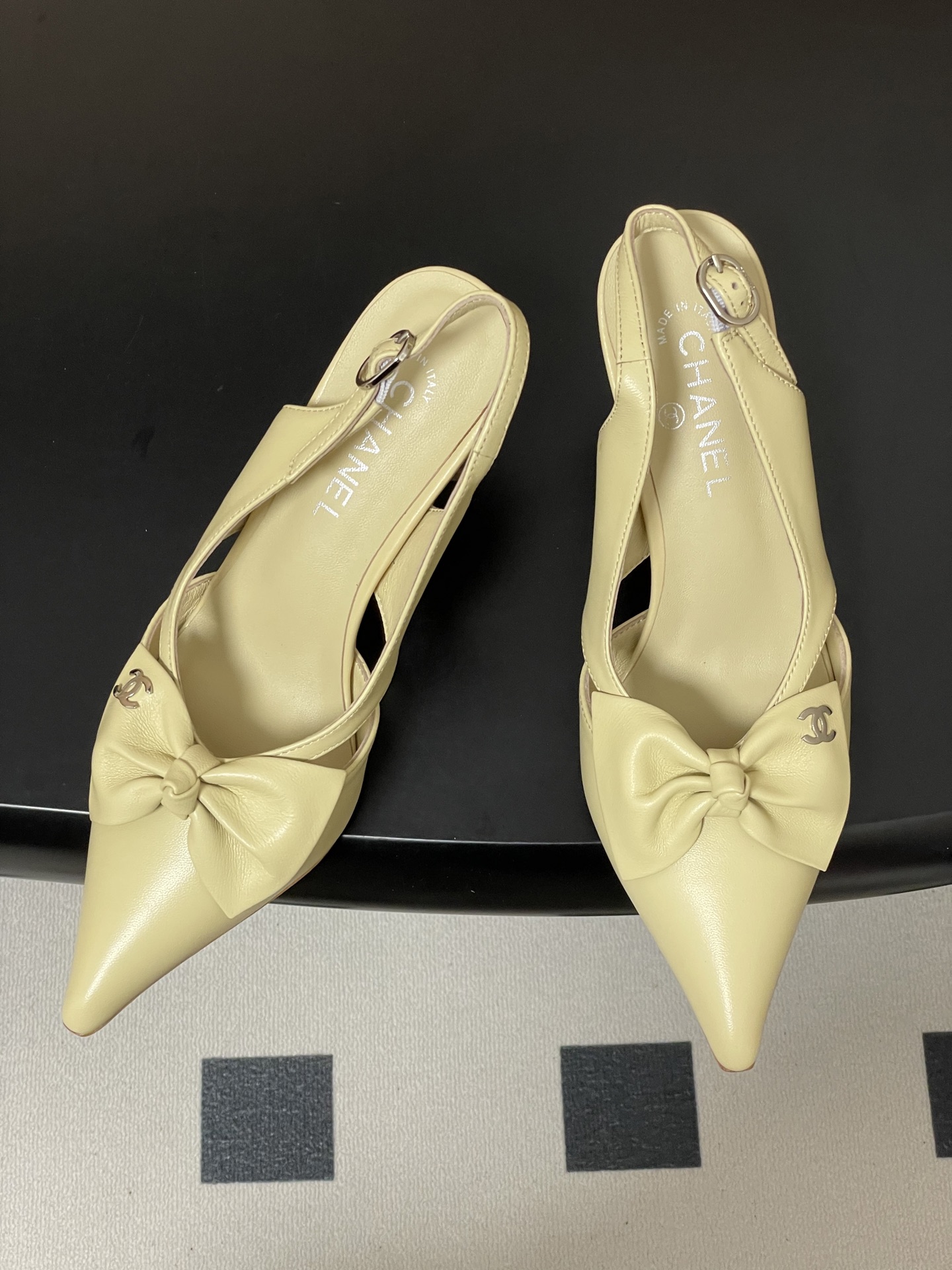 -2026 早春新款 Chanel 小香 Vintage中古风 露趾鱼嘴蝴蝶结高跟单鞋/细跟凉拖鞋/尖头