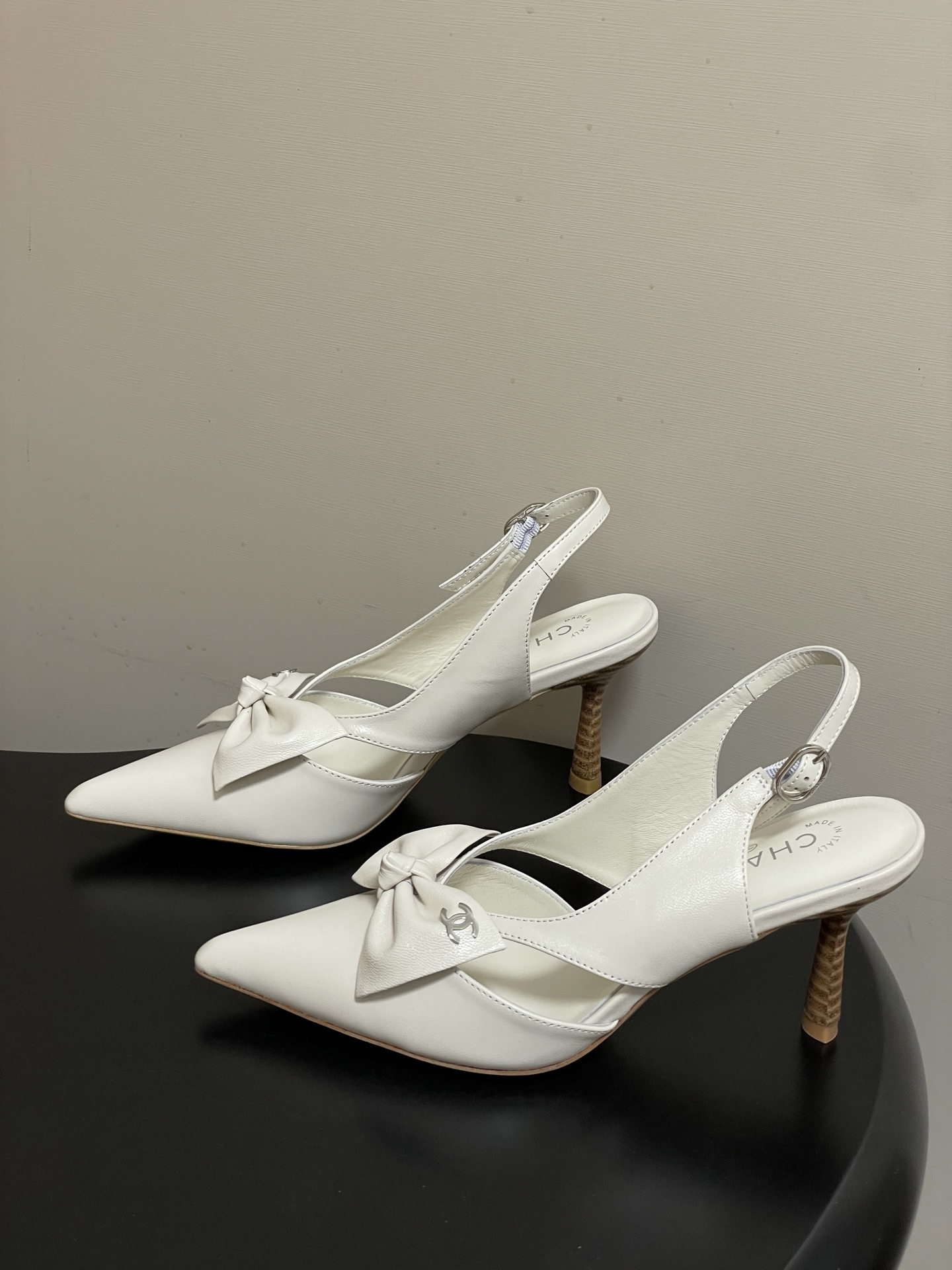 -2026 早春新款 Chanel 小香 Vintage中古风 露趾鱼嘴蝴蝶结高跟单鞋/细跟凉拖鞋/尖头