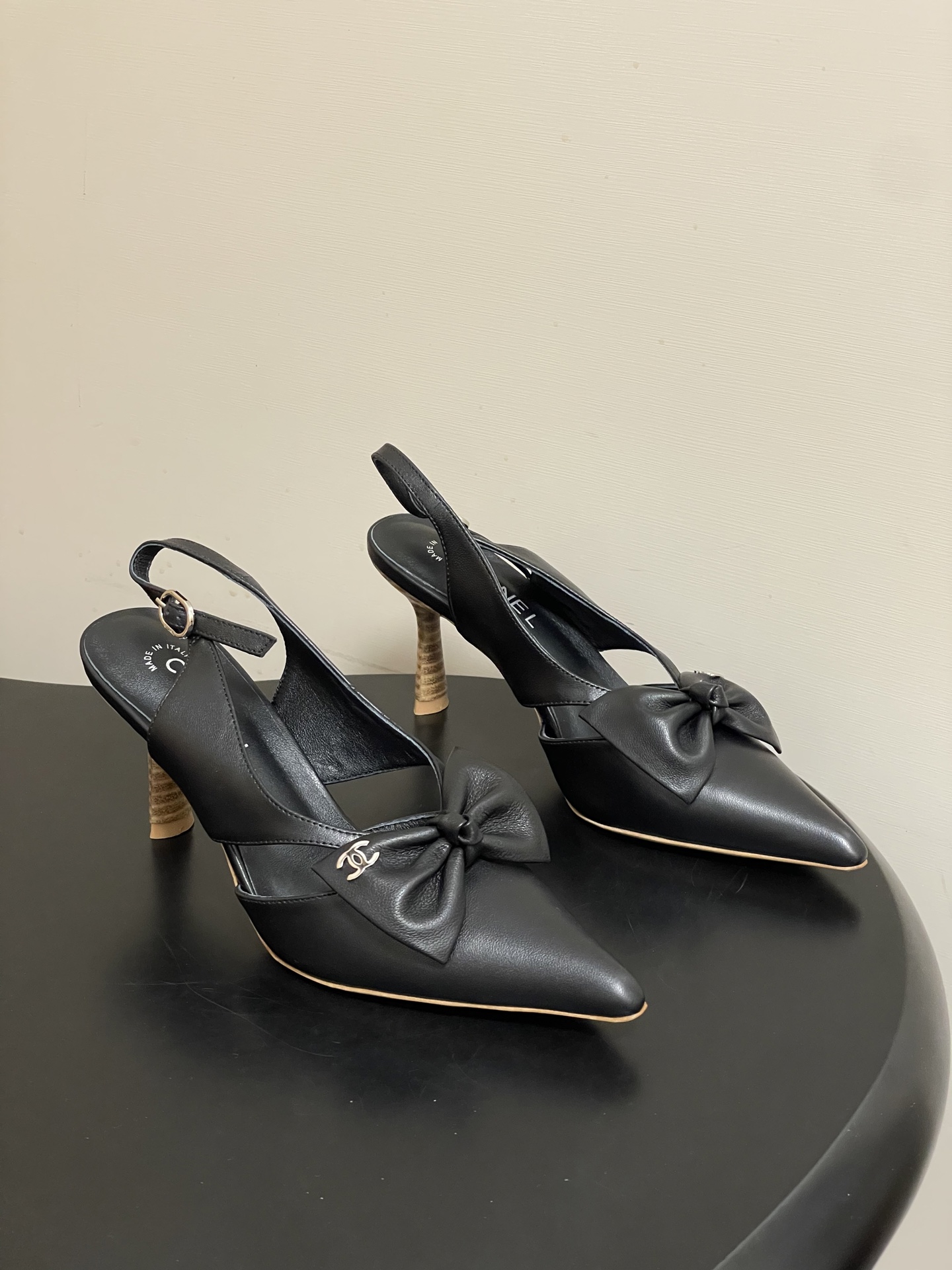 -2026 早春新款 Chanel 小香 Vintage中古风 露趾鱼嘴蝴蝶结高跟单鞋/细跟凉拖鞋/尖头