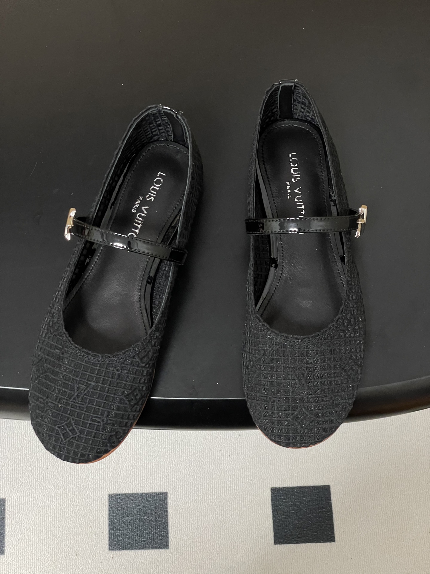 -26Ss春季新款Louis Vuitton LV ROMY芭蕾舞鞋刺绣蕾丝扣带玛丽珍鞋透气网面平底单鞋