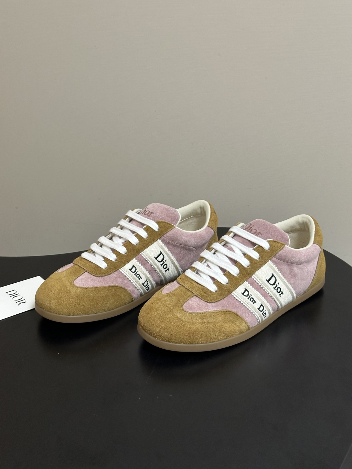 2026早春新款Dior 迪奥D🌾 Ribbon运动鞋经典CD字母织带德训鞋系带复古风麂皮绒面平底休闲鞋