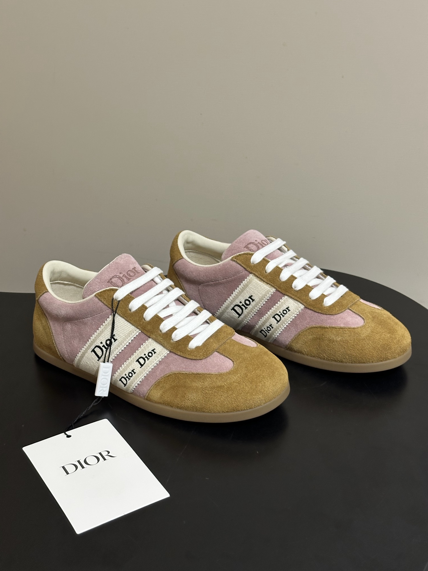 2026早春新款Dior 迪奥D🌾 Ribbon运动鞋经典CD字母织带德训鞋系带复古风麂皮绒面平底休闲鞋