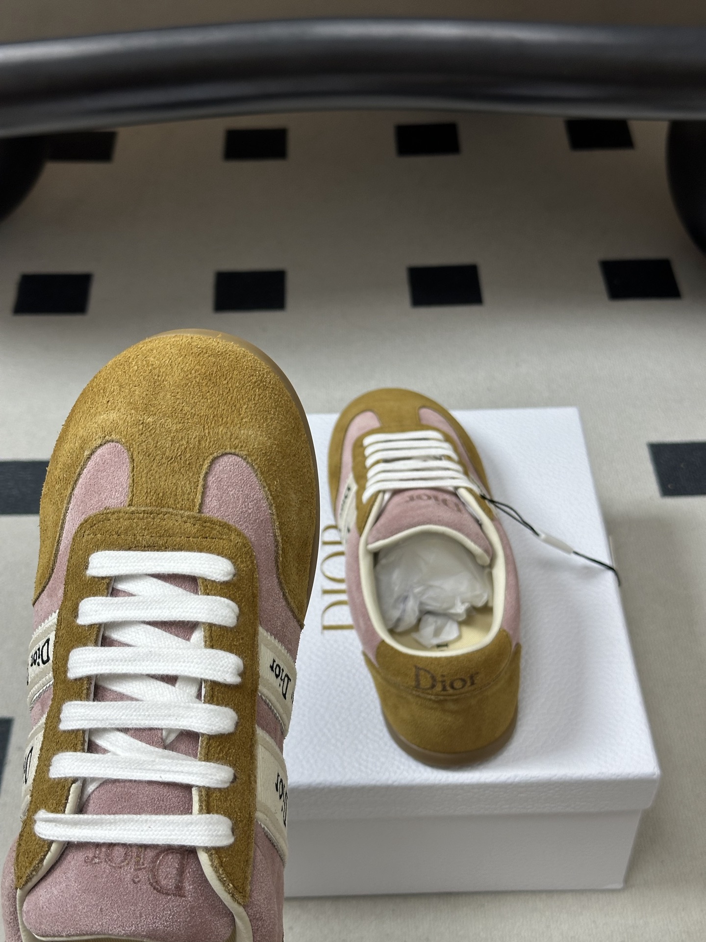 2026早春新款Dior 迪奥D🌾 Ribbon运动鞋经典CD字母织带德训鞋系带复古风麂皮绒面平底休闲鞋