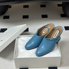 JIL SANDER 吉尔桑达 26Fw春夏新款复古风粗跟细带搭扣穆勒鞋/深口单鞋高跟鞋极简深口单鞋|清 JIL SANDER 吉尔桑达 26Fw春夏新款复古风粗跟细带搭扣穆勒鞋/深口单鞋高跟鞋极简深口单鞋|清