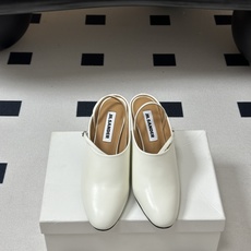 JIL SANDER 吉尔桑达 26Fw春夏新款复古风粗跟细带搭扣穆勒鞋/深口单鞋高跟鞋极简深口单鞋|清 JIL SANDER 吉尔桑达 26Fw春夏新款复古风粗跟细带搭扣穆勒鞋/深口单鞋高跟鞋极简深口单鞋|清