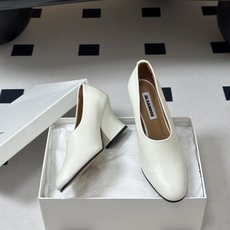 JIL SANDER 吉尔桑达 26Fw春夏新款复古风粗跟细带搭扣穆勒鞋/深口单鞋高跟鞋极简深口单鞋|清 JIL SANDER 吉尔桑达 26Fw春夏新款复古风粗跟细带搭扣穆勒鞋/深口单鞋高跟鞋极简深口单鞋|清