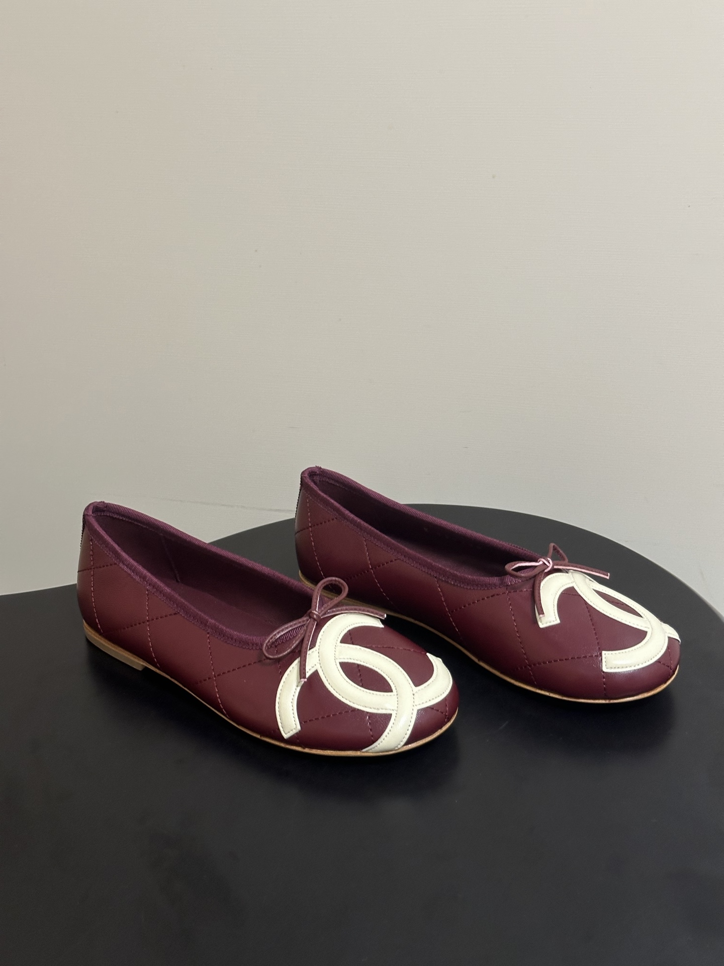 26P春夏新款Chanel 小香中古款康鹏2代真皮底系列芭蕾舞鞋大双C平底单鞋经典蝴蝶结浅口单鞋复古款来