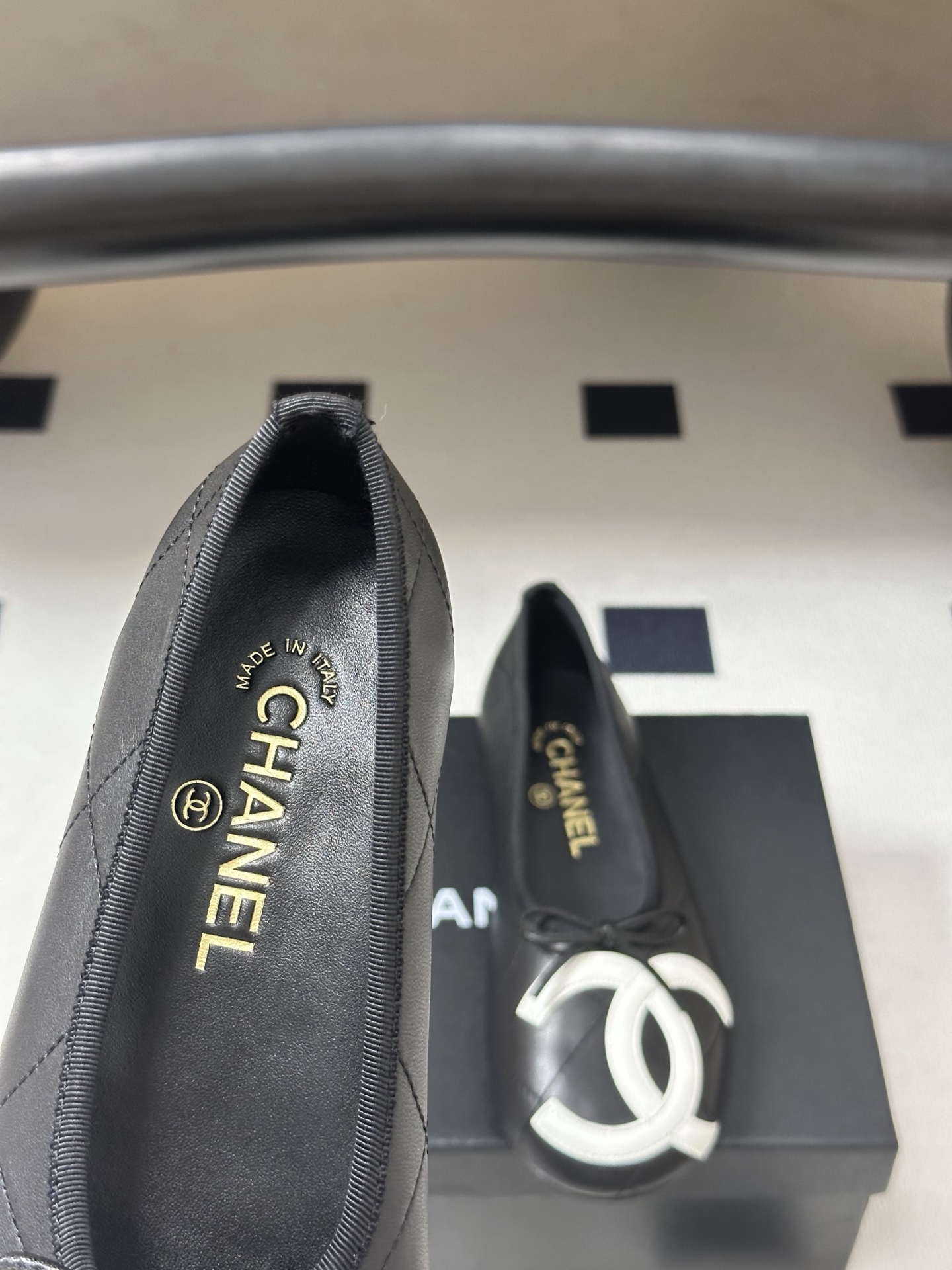 26P春夏新款Chanel 小香中古款康鹏2代真皮底系列芭蕾舞鞋大双C平底单鞋经典蝴蝶结浅口单鞋复古款来
