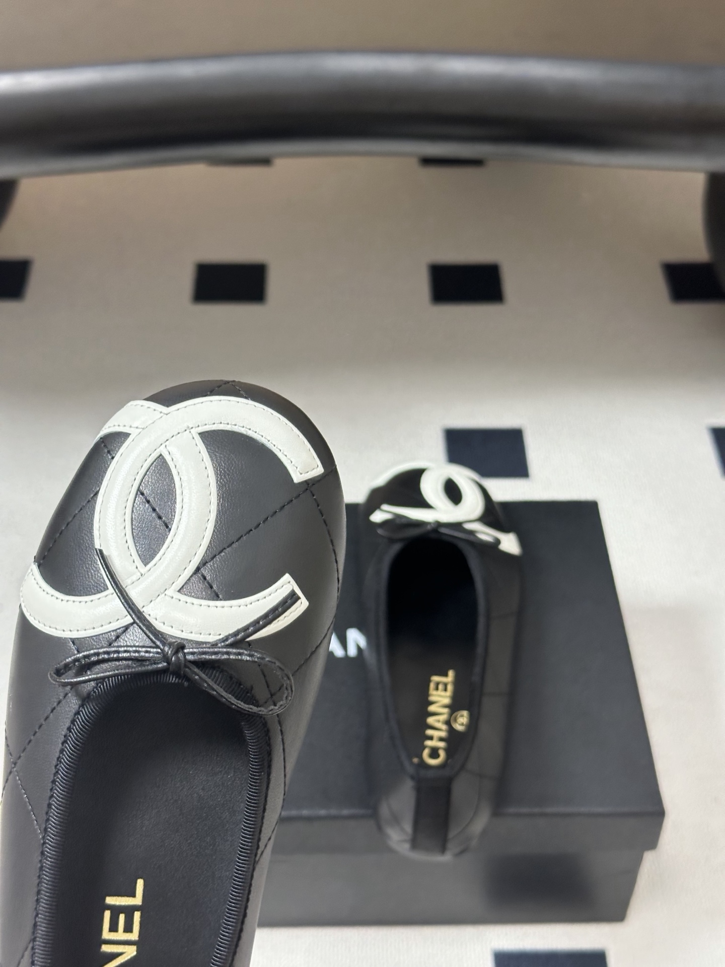 26P春夏新款Chanel 小香中古款康鹏2代真皮底系列芭蕾舞鞋大双C平底单鞋经典蝴蝶结浅口单鞋复古款来