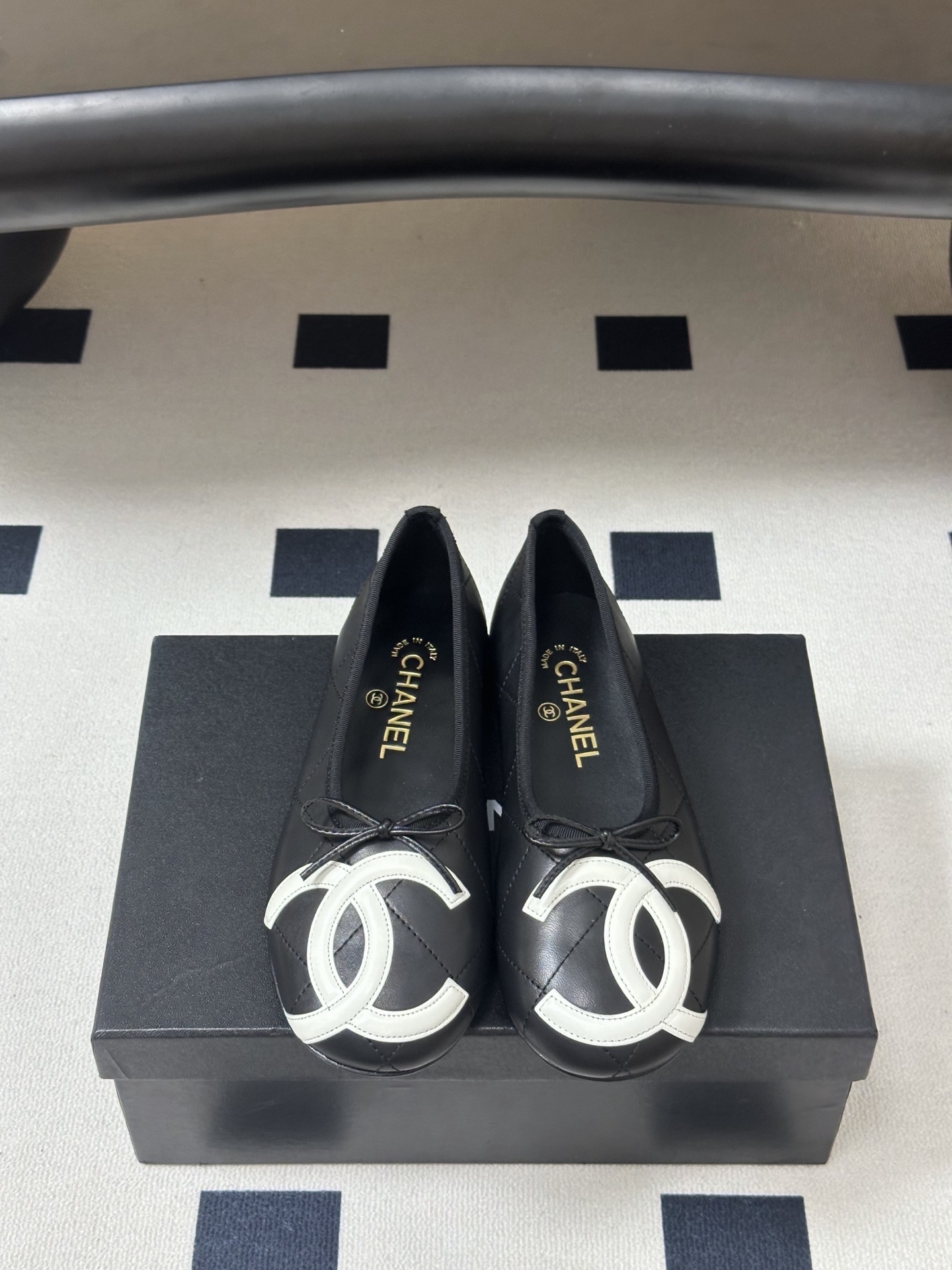 26P春夏新款Chanel 小香中古款康鹏2代真皮底系列芭蕾舞鞋大双C平底单鞋经典蝴蝶结浅口单鞋复古款来