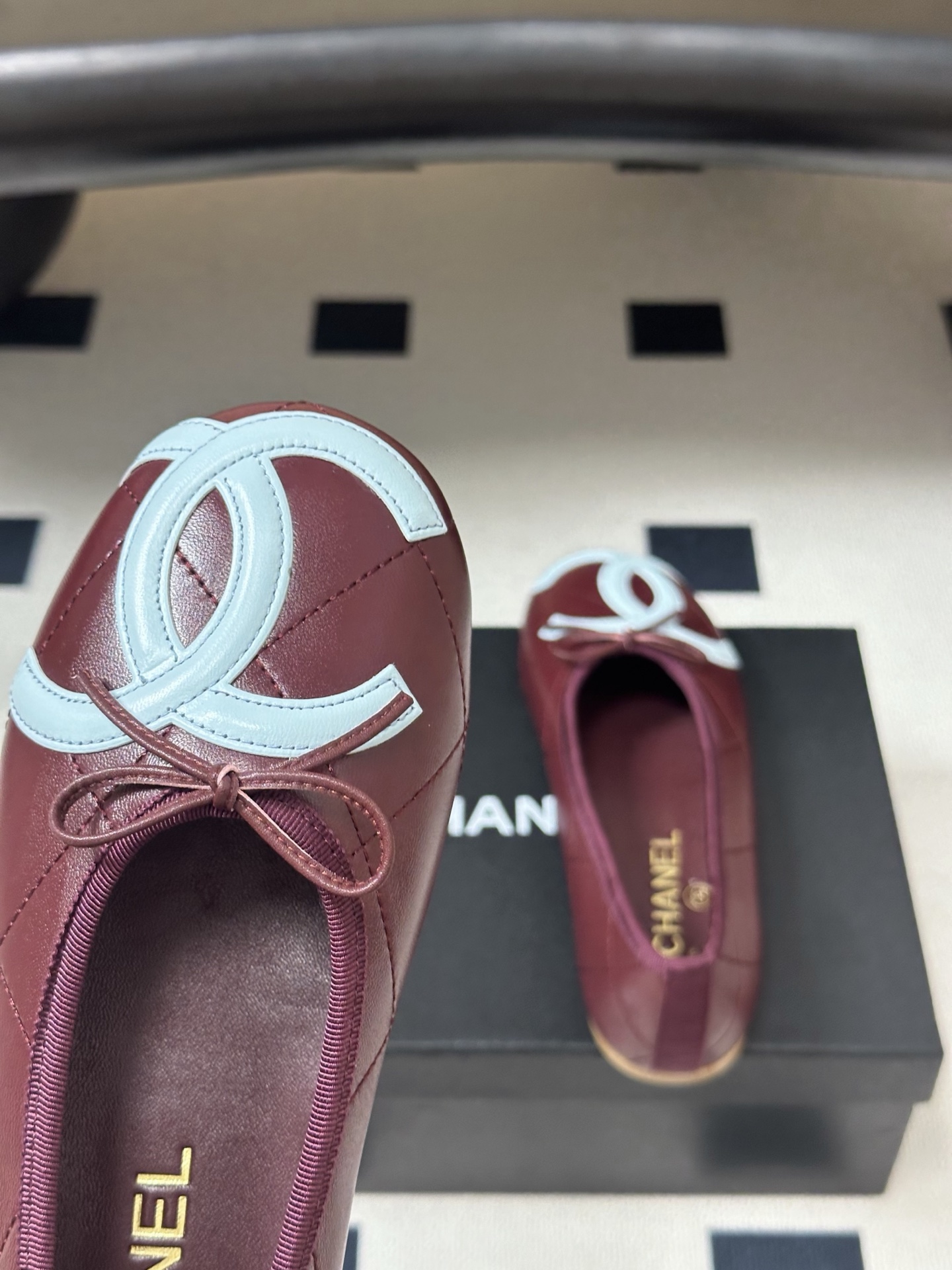 26P春夏新款Chanel 小香中古款康鹏2代真皮底系列芭蕾舞鞋大双C平底单鞋经典蝴蝶结浅口单鞋复古款来