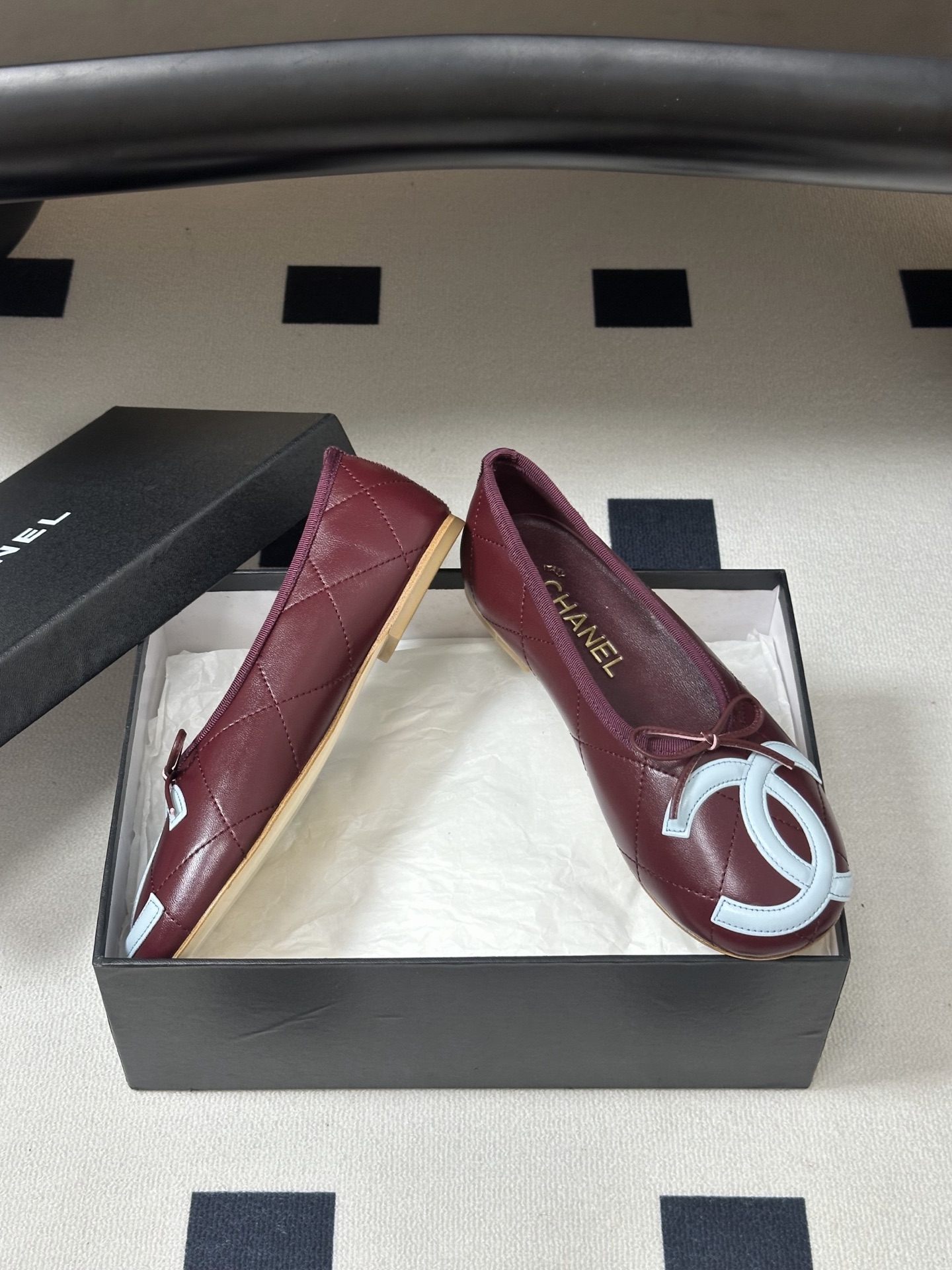 26P春夏新款Chanel 小香中古款康鹏2代真皮底系列芭蕾舞鞋大双C平底单鞋经典蝴蝶结浅口单鞋复古款来