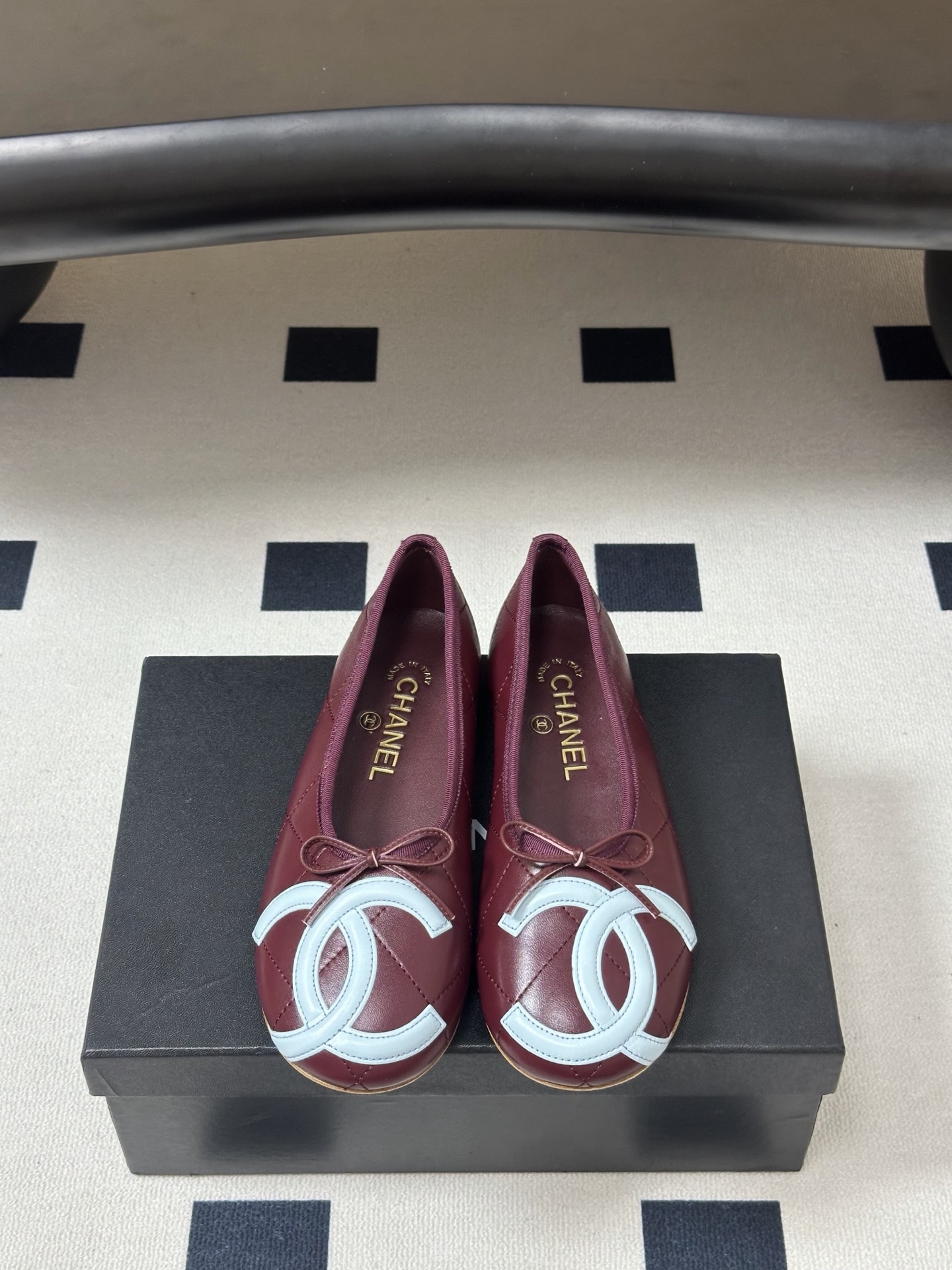 26P春夏新款Chanel 小香中古款康鹏2代真皮底系列芭蕾舞鞋大双C平底单鞋经典蝴蝶结浅口单鞋复古款来