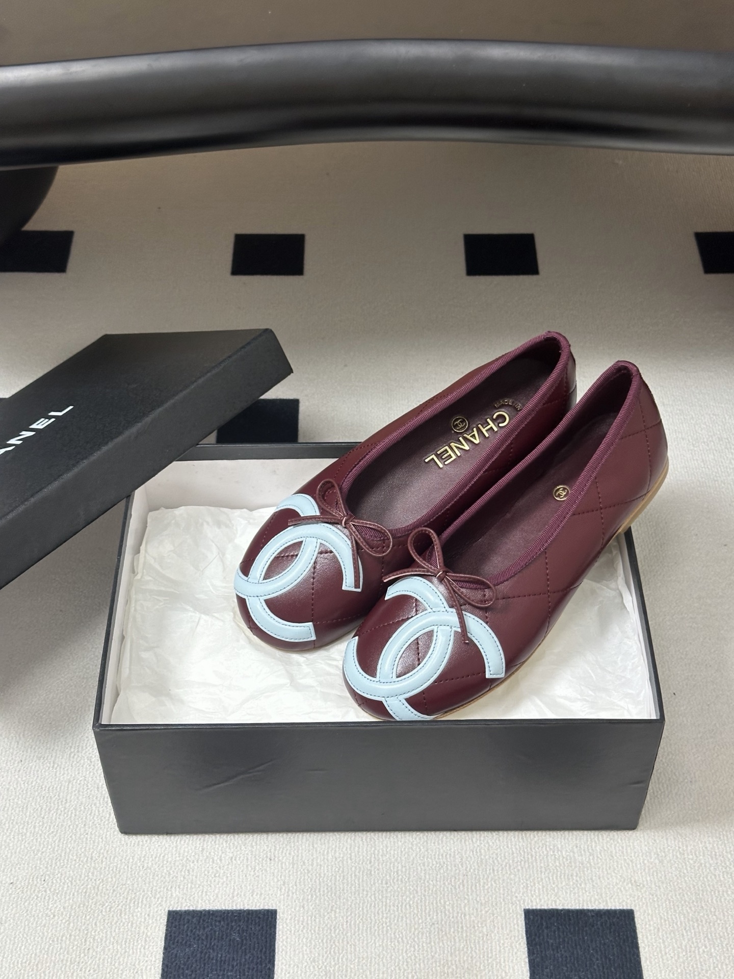 26P春夏新款Chanel 小香中古款康鹏2代真皮底系列芭蕾舞鞋大双C平底单鞋经典蝴蝶结浅口单鞋复古款来